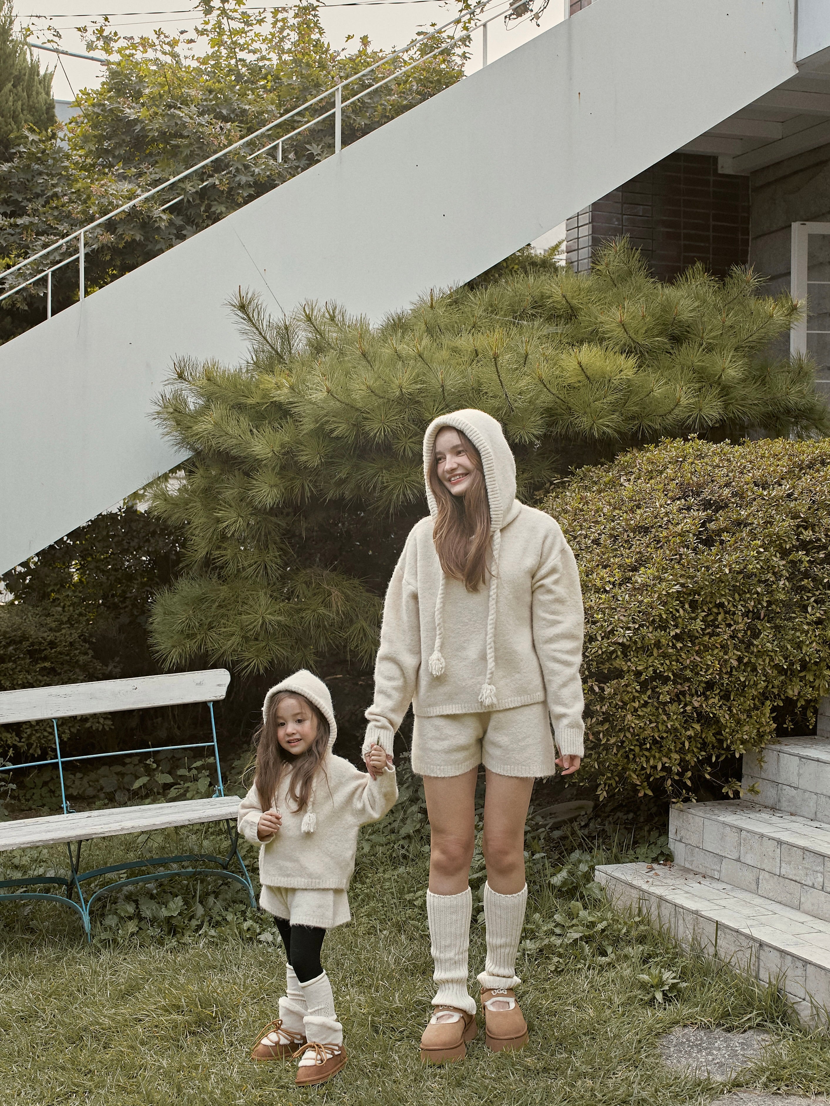 Knit hoodie set (kids and adult)