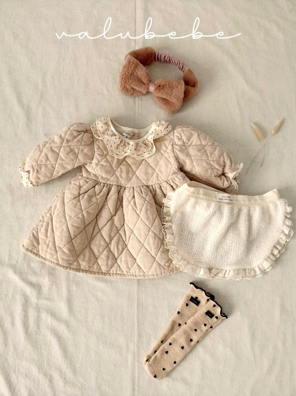 Dot collar quilted one piece (baby)