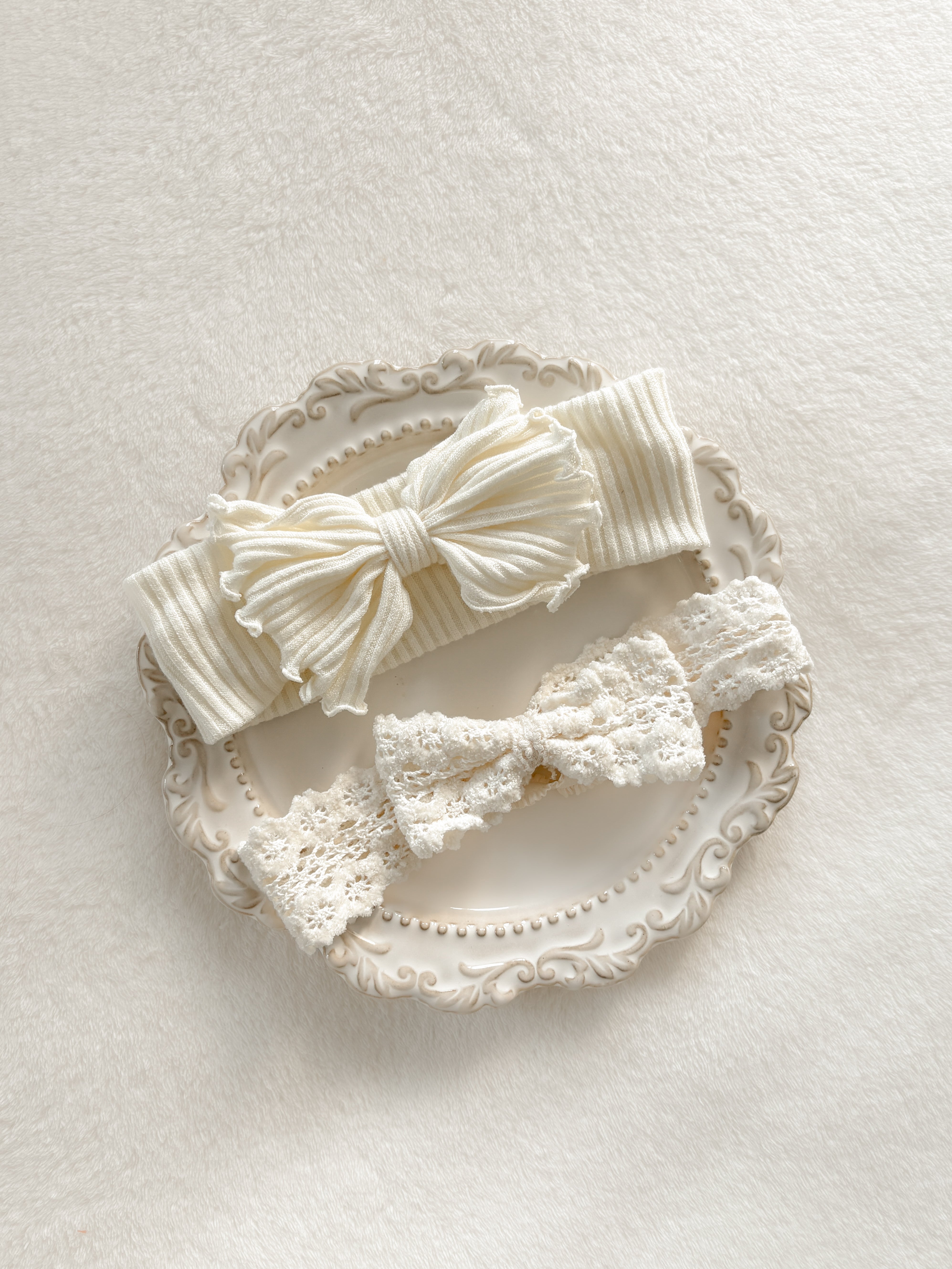 Milk ribbon hairband