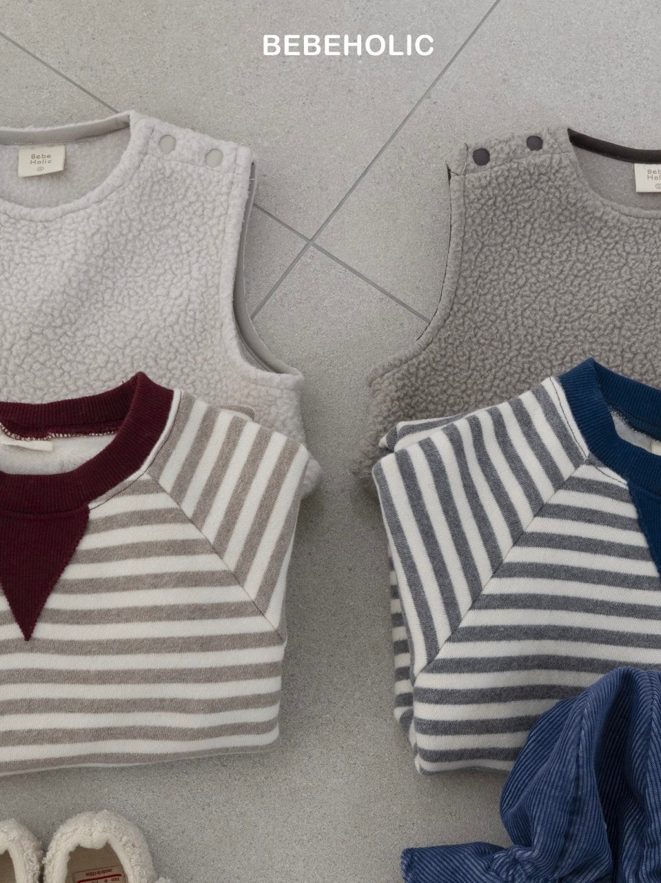 Papillon stripe rompers