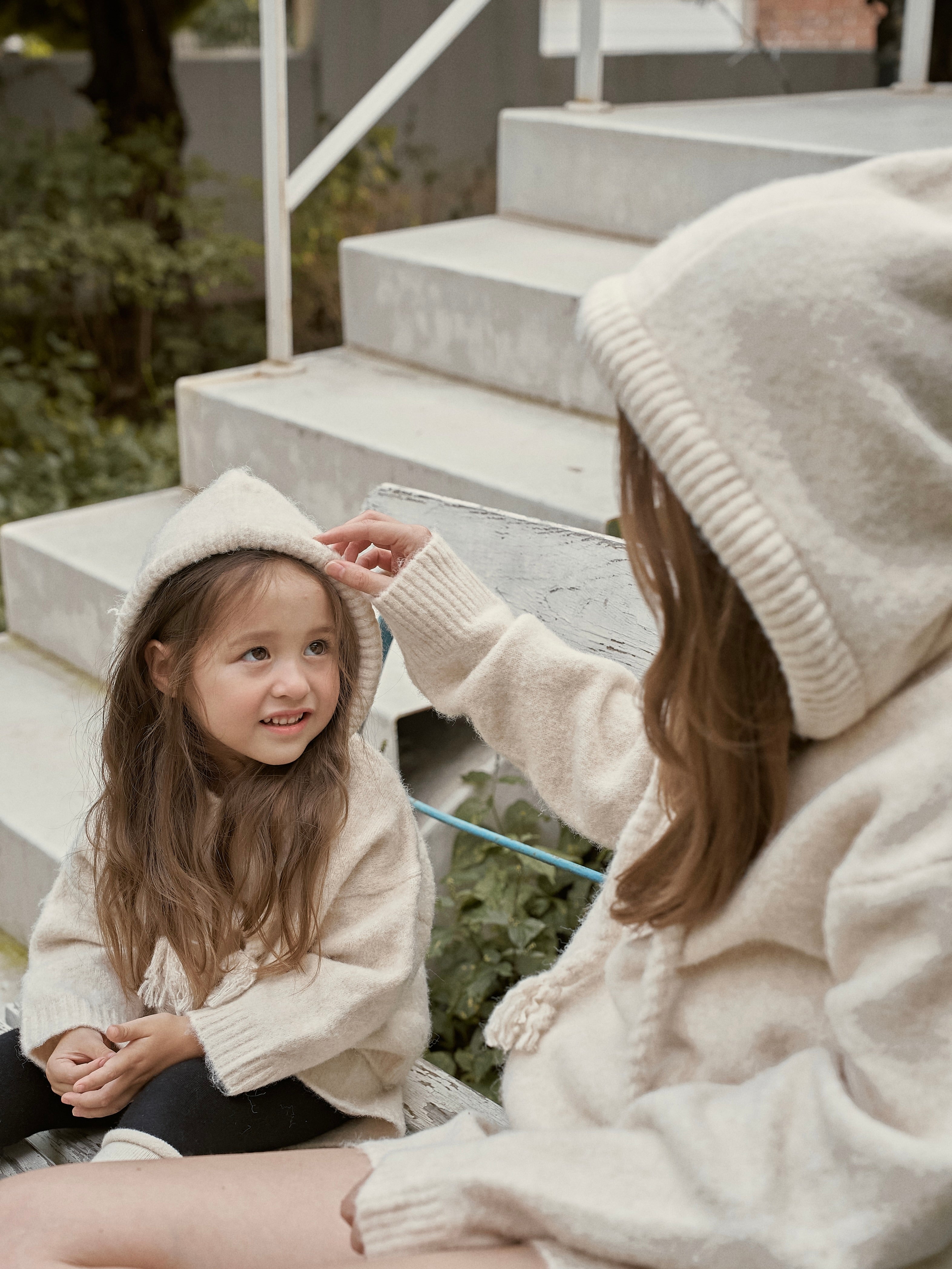 Knit hoodie set (kids and adult)