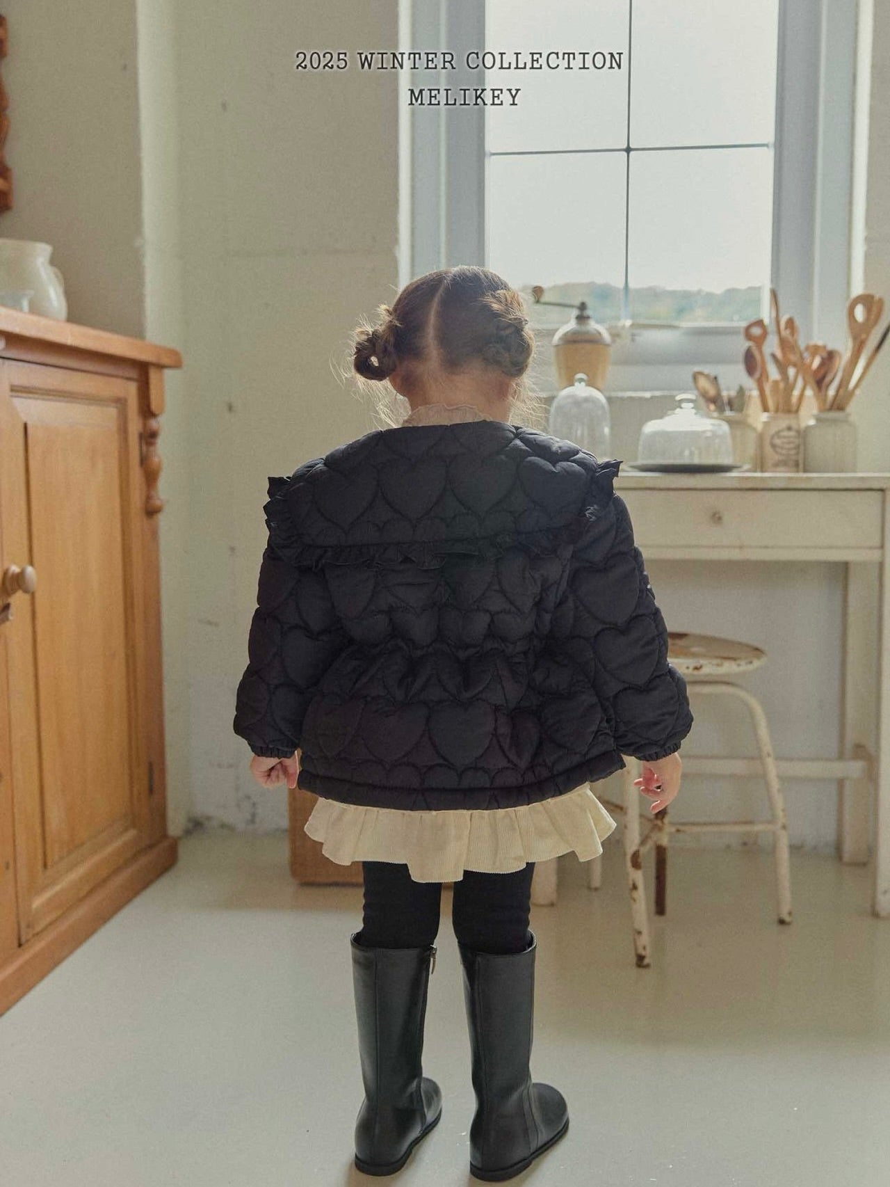 Heart quilted padding jacket