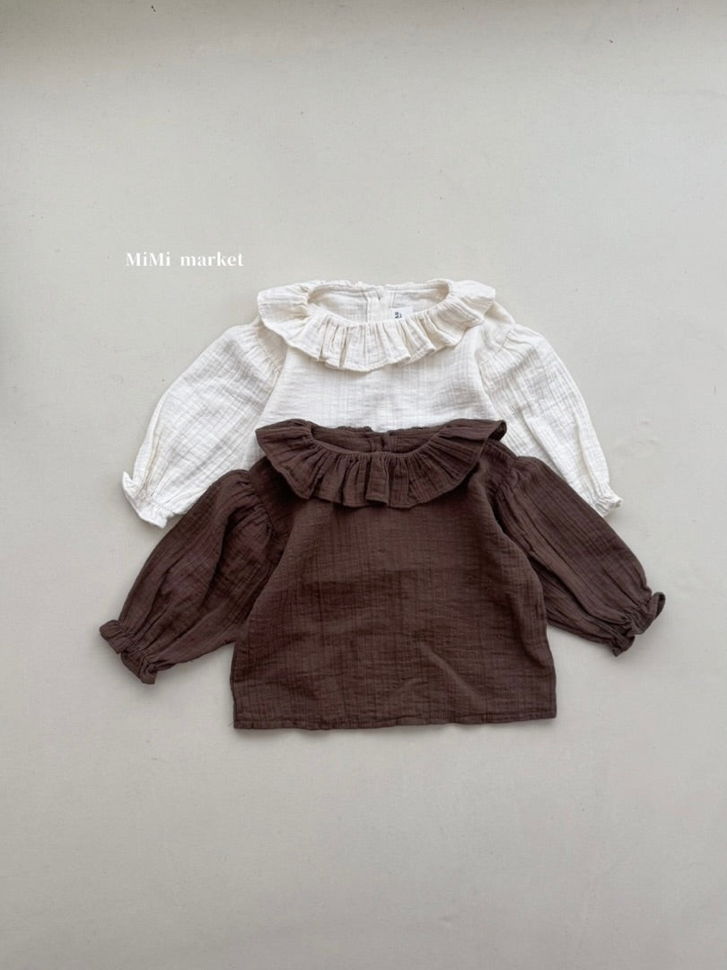 Nougat collar blouse