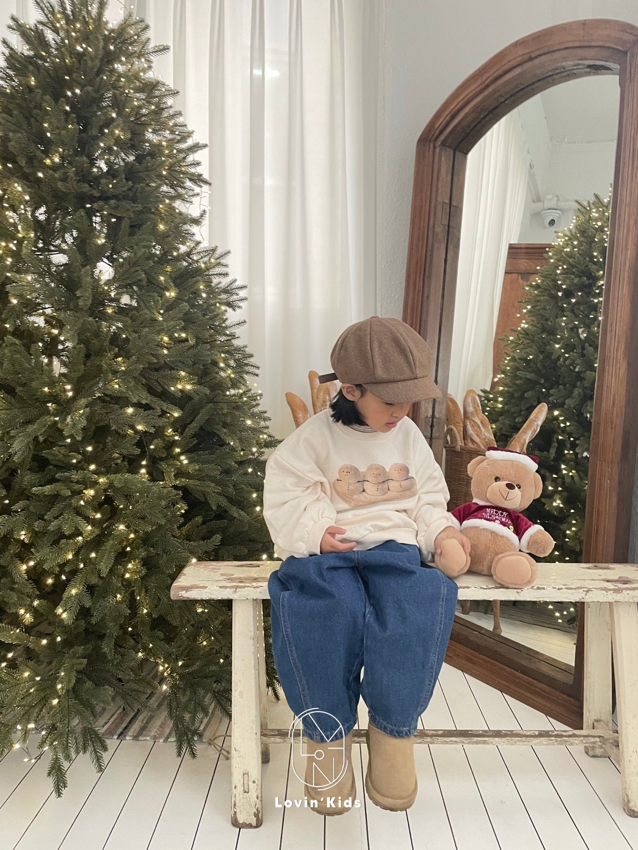 Boy's fit fleece denim pants