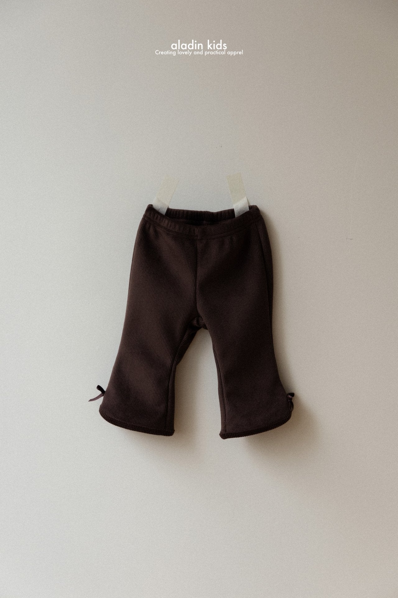 Warm ribbon bootcut pants