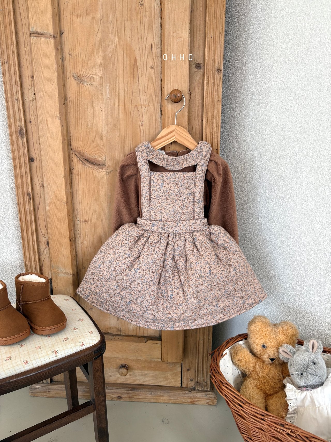 Floral quilted overall skirt