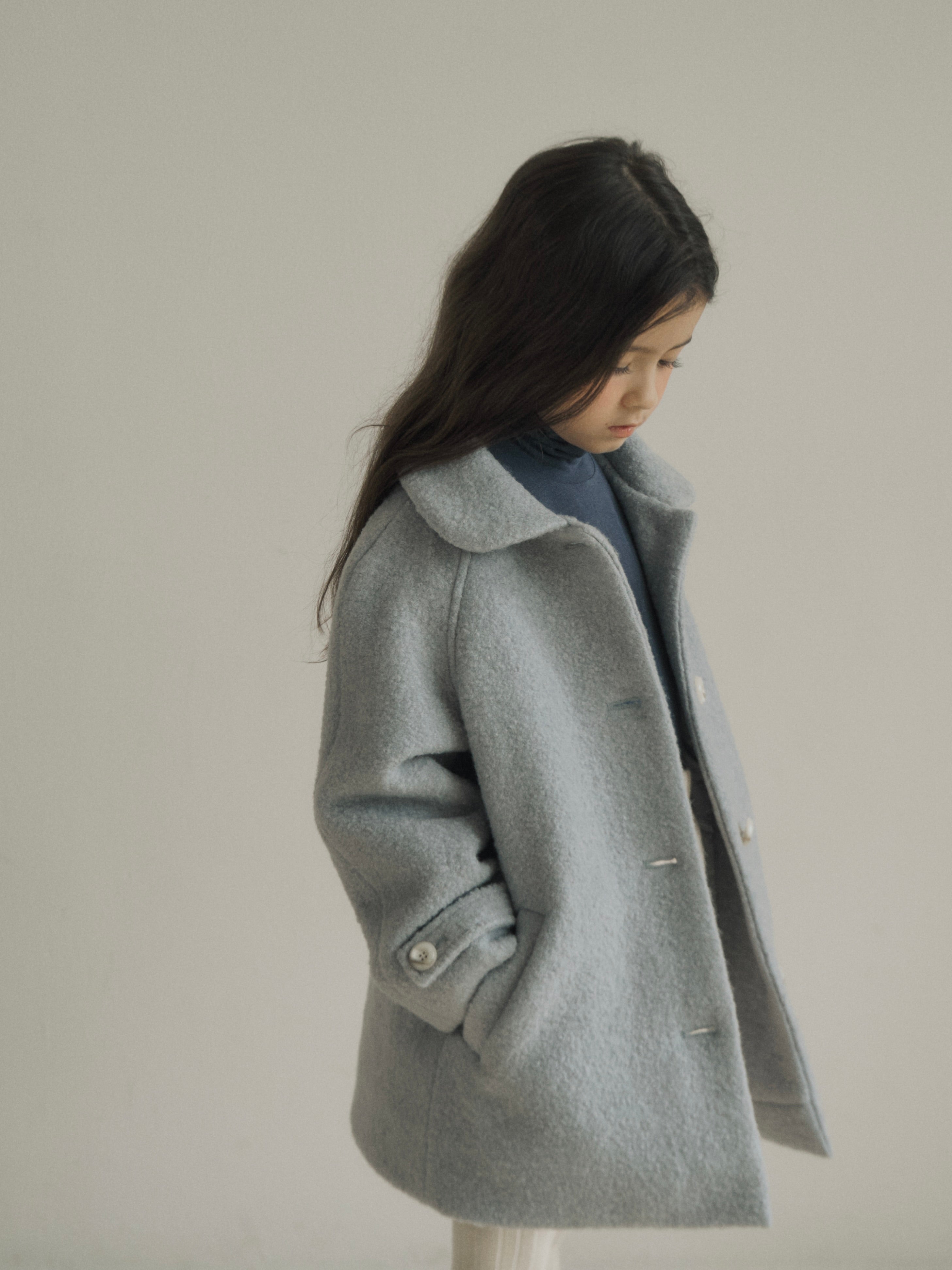 Noa wool coat (haze blue)
