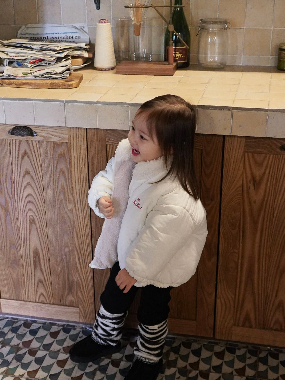 Stretch ribbed pants