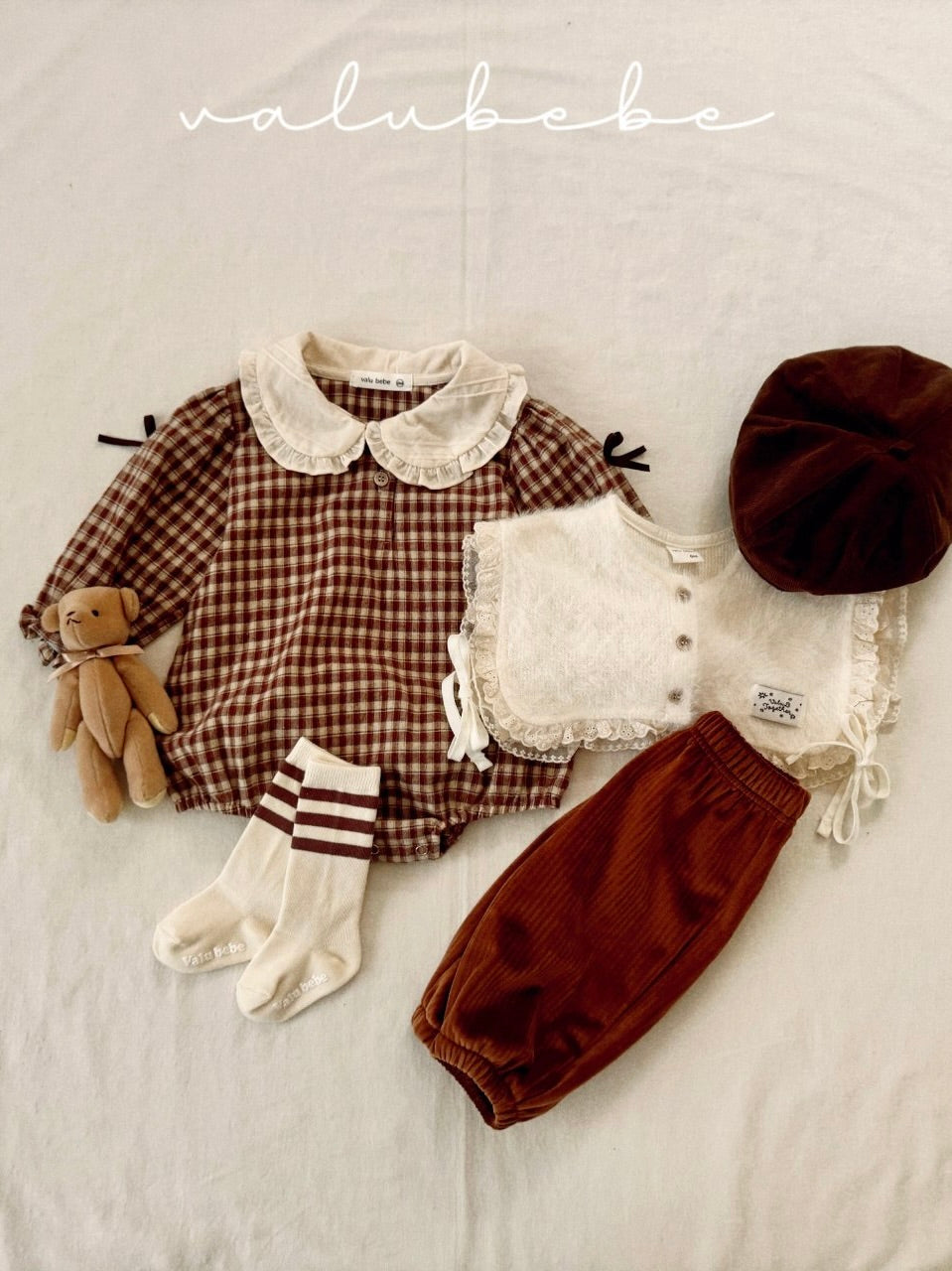Frill ribbon collar rompers (baby)
