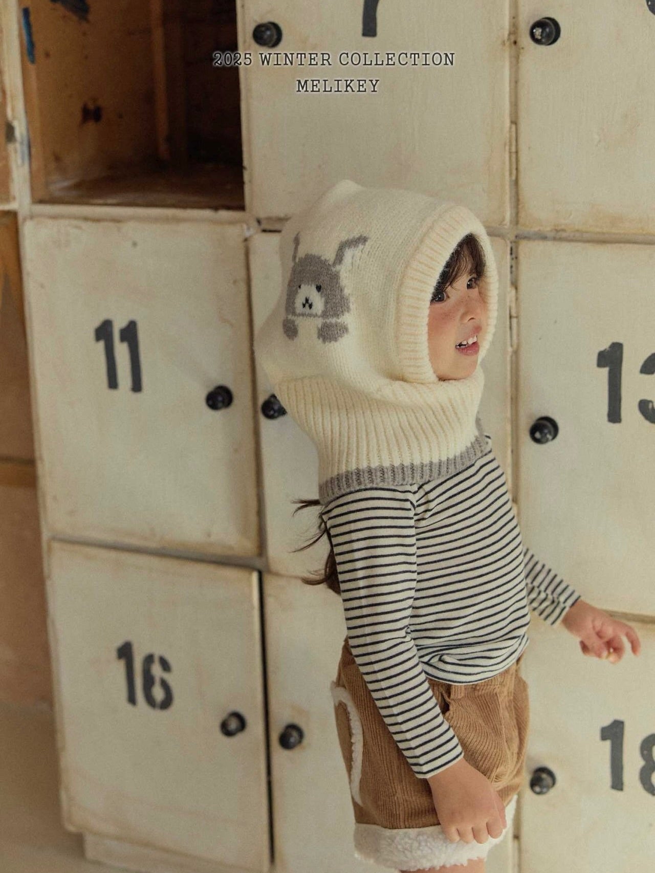 Bunny balaclava (with ribbon brooch)