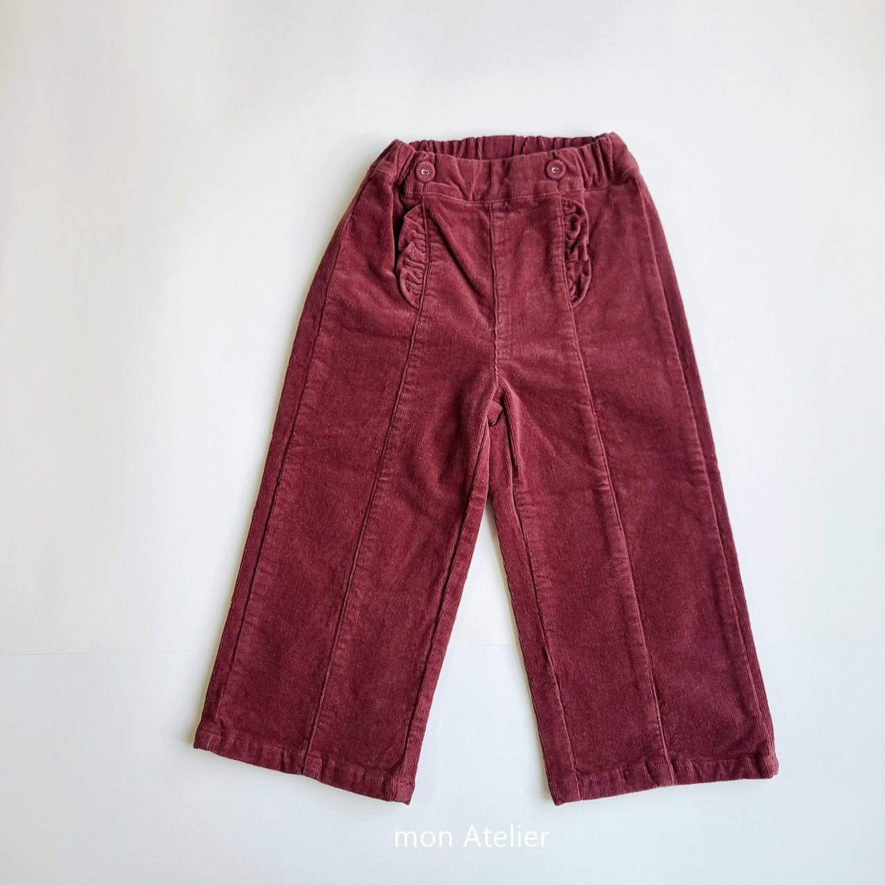 Frill corduroy pants