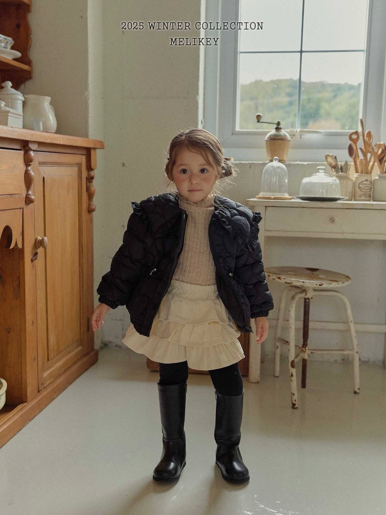 Heart quilted padding jacket