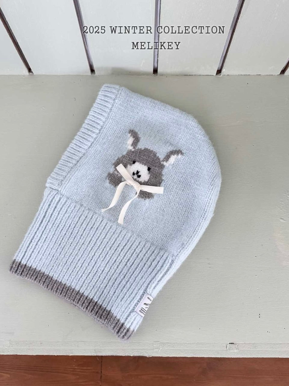 Bunny balaclava (with ribbon brooch)