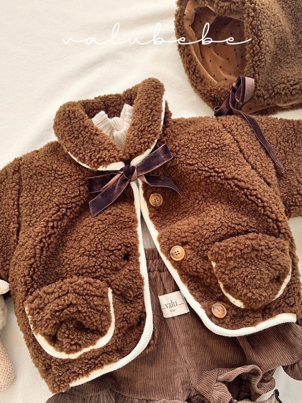 Merry ribbon fluffy jacket (baby)