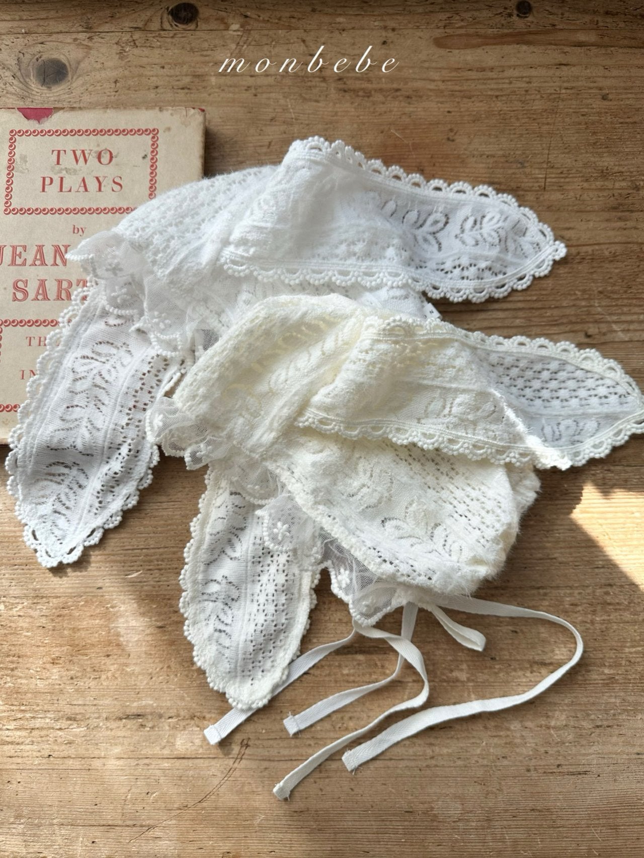 Winter bunny lace bonnet