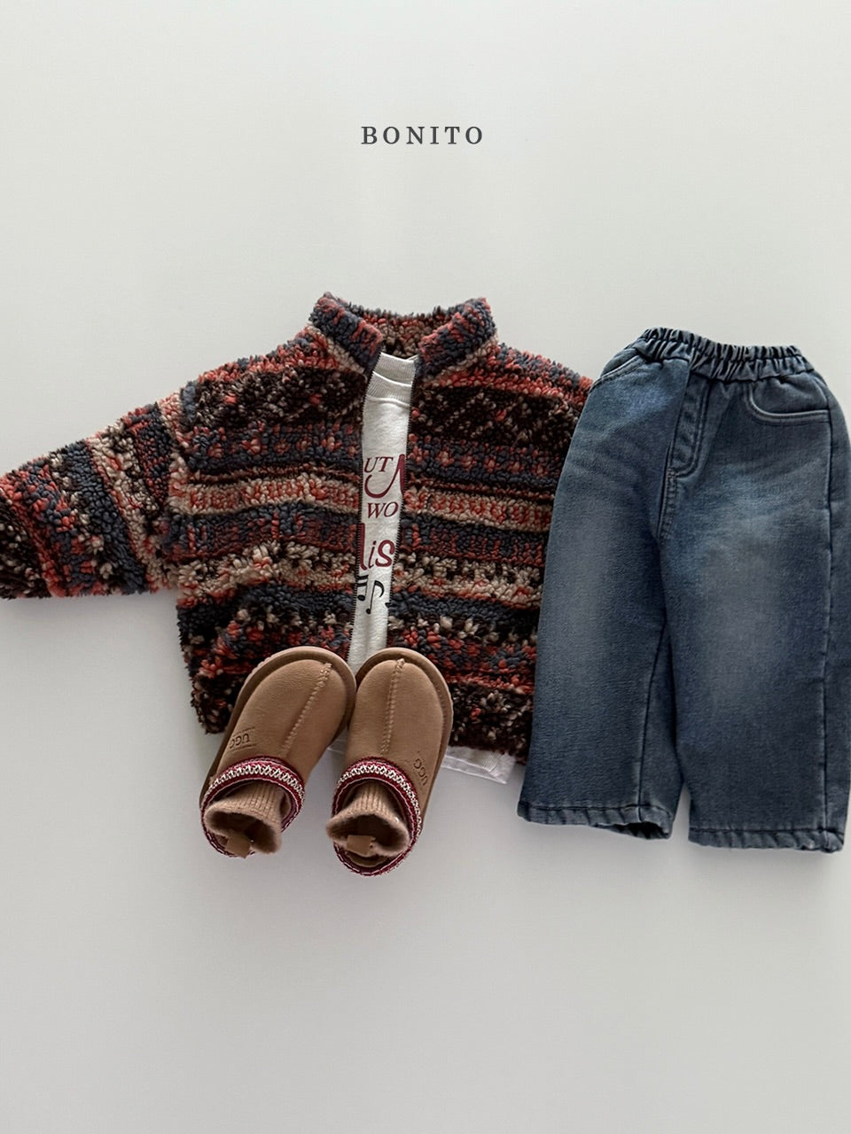 Fleece-lined denim pants