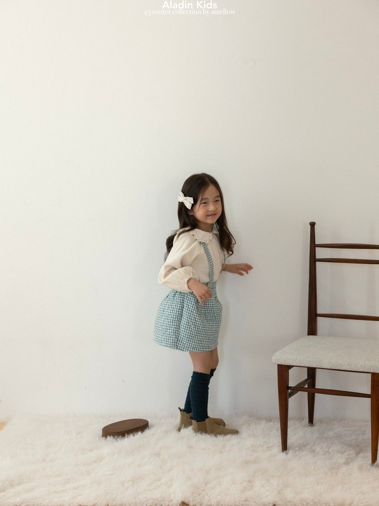 Suspender check padded skirt