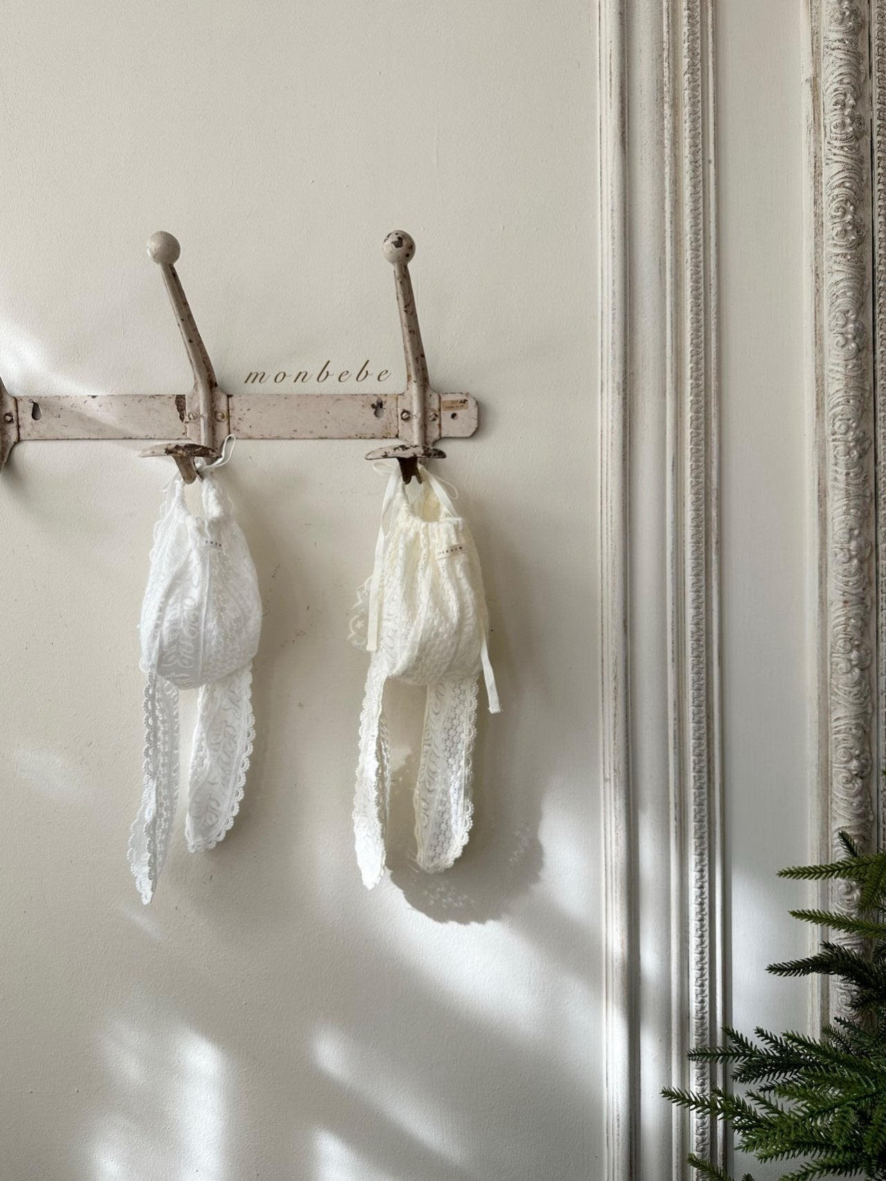 Winter bunny lace bonnet