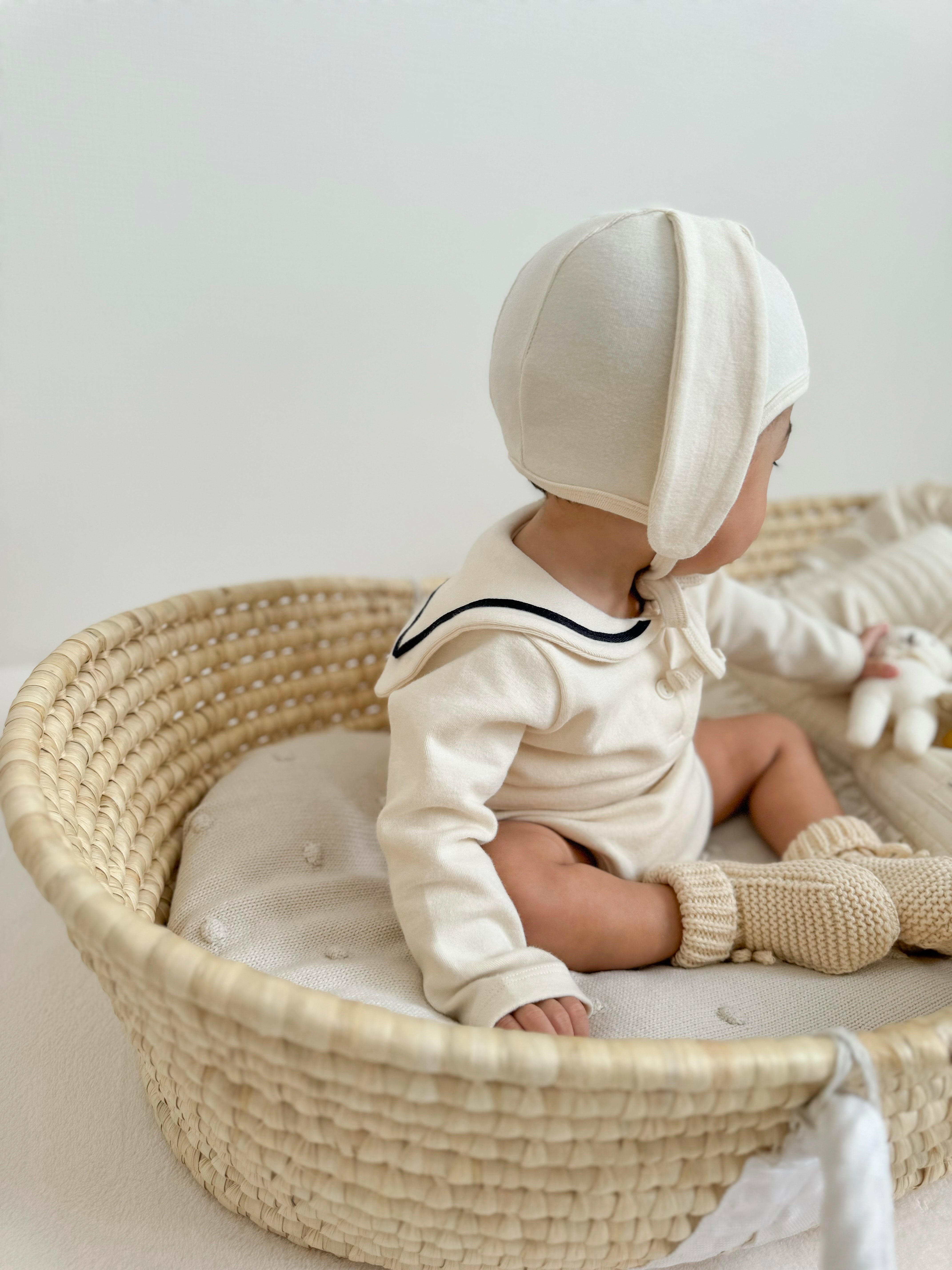 Bunny sailor suit with bonnet