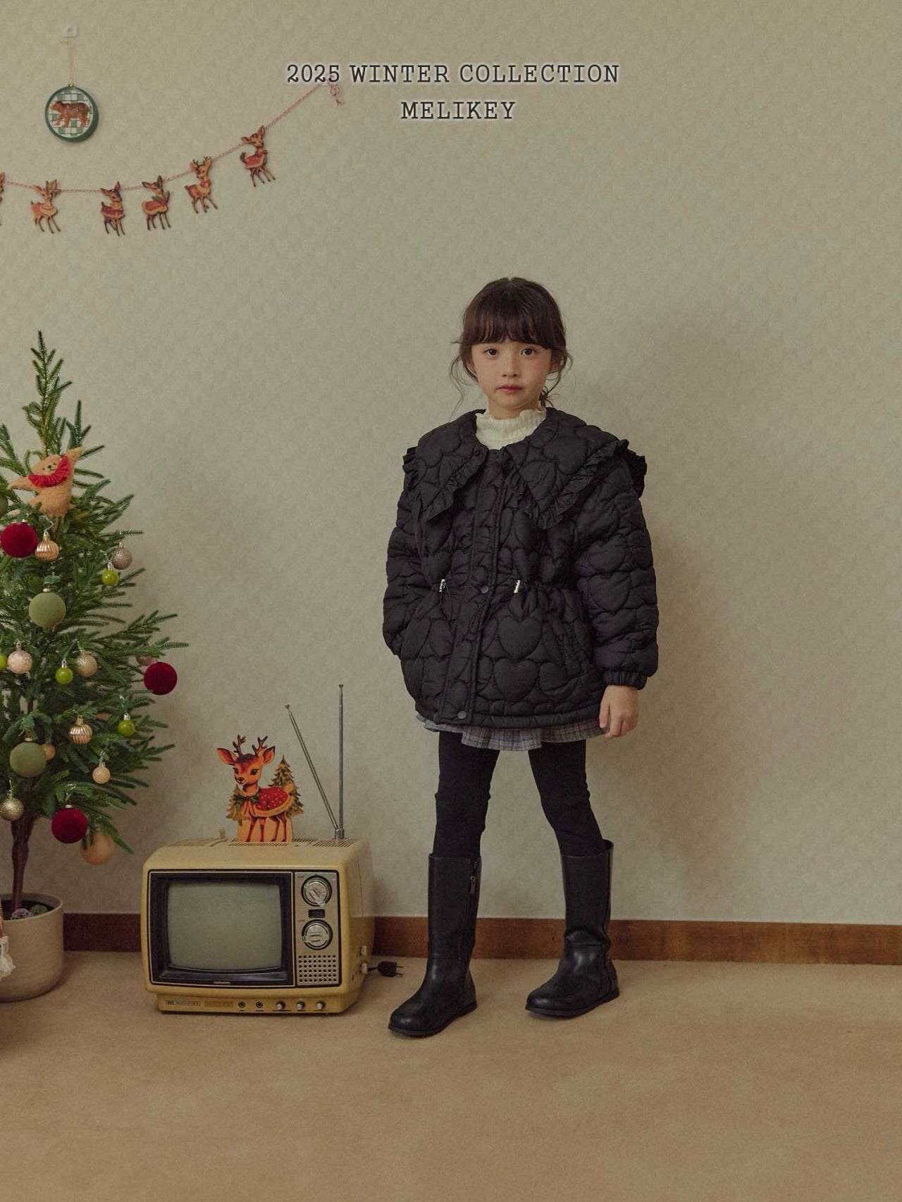 Heart quilted padding jacket