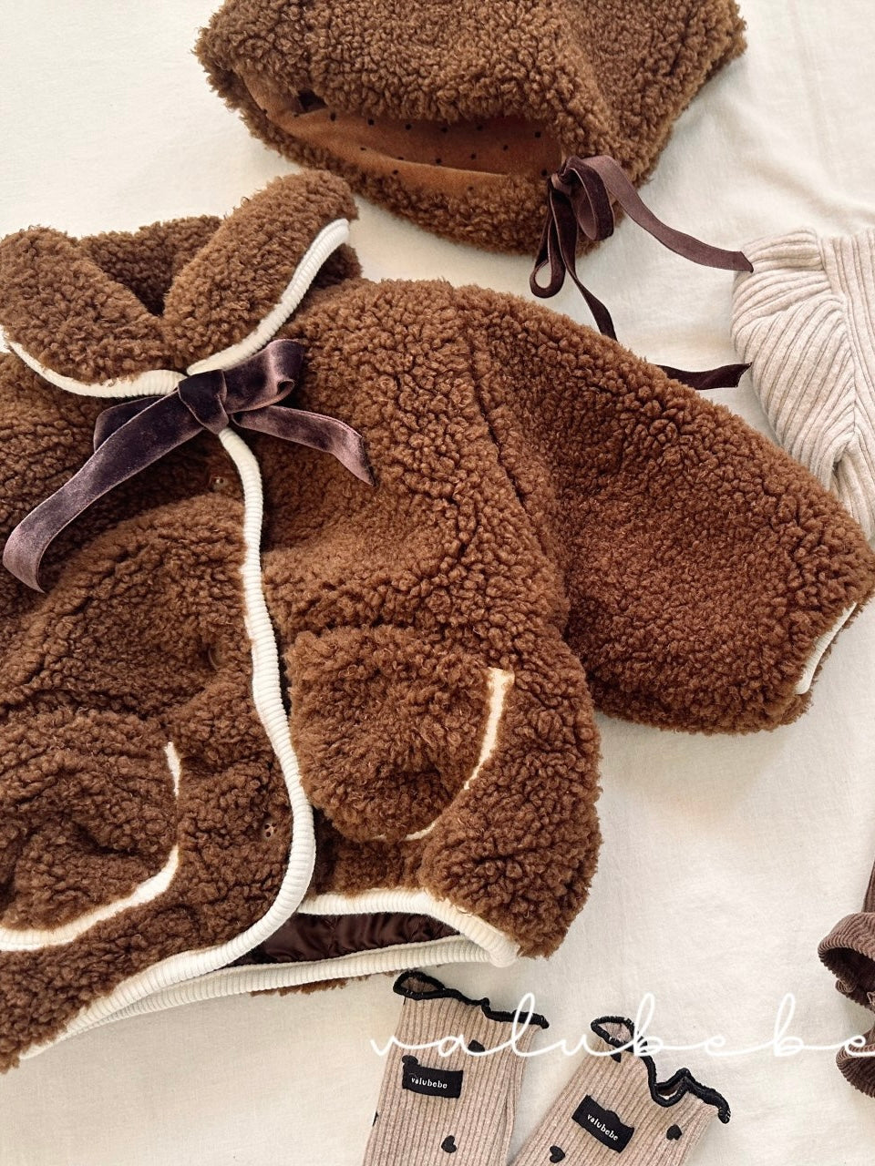 Merry ribbon fluffy jacket (baby)