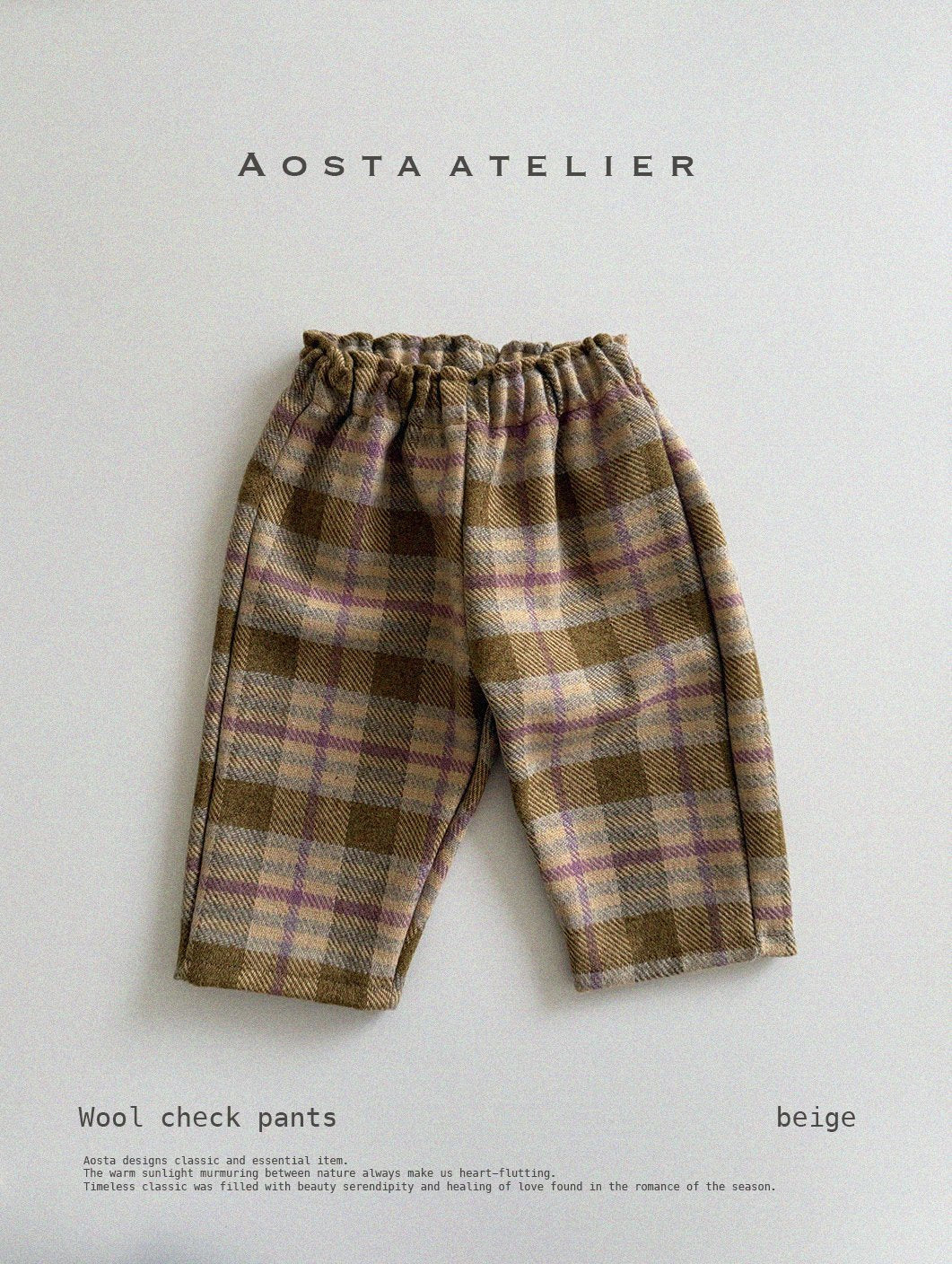 Wool check pants