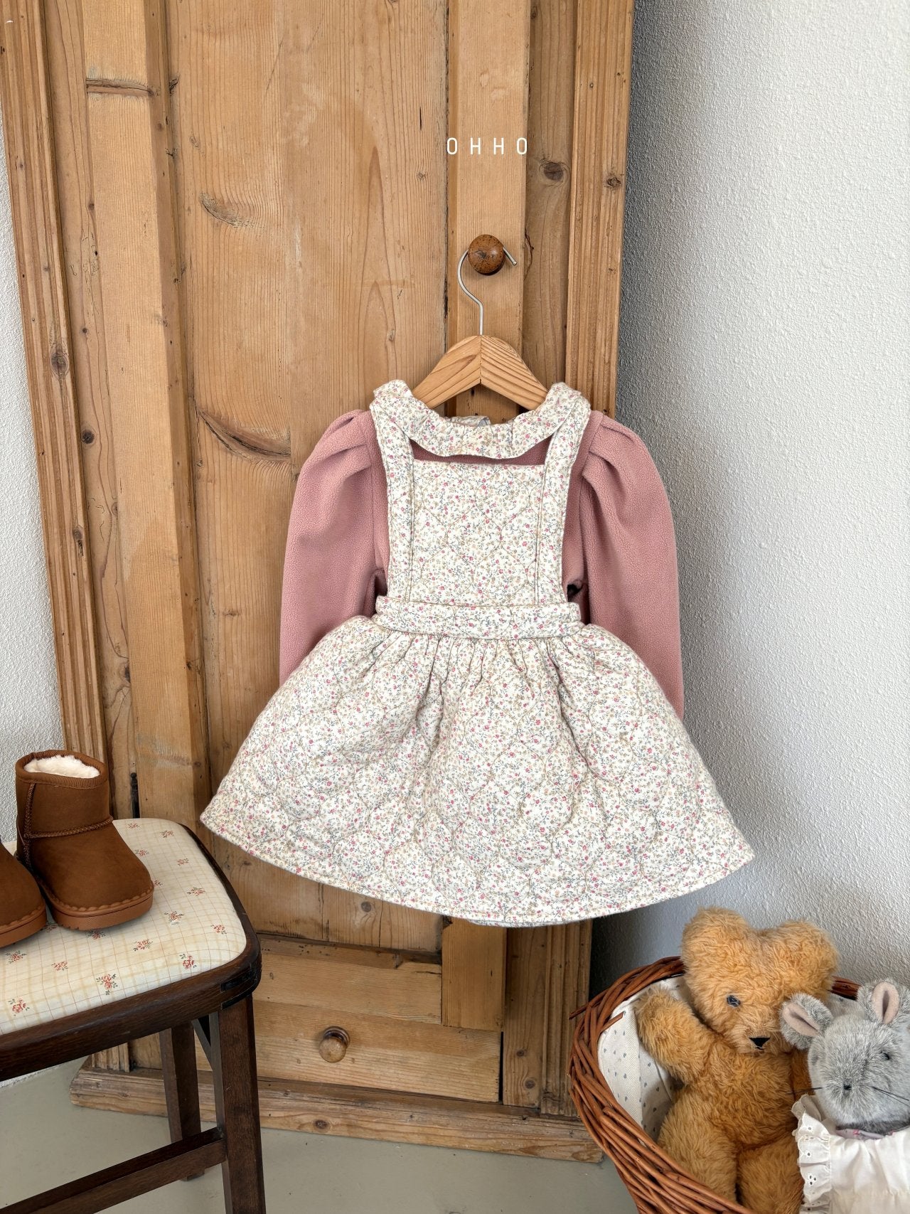 Floral quilted overall skirt