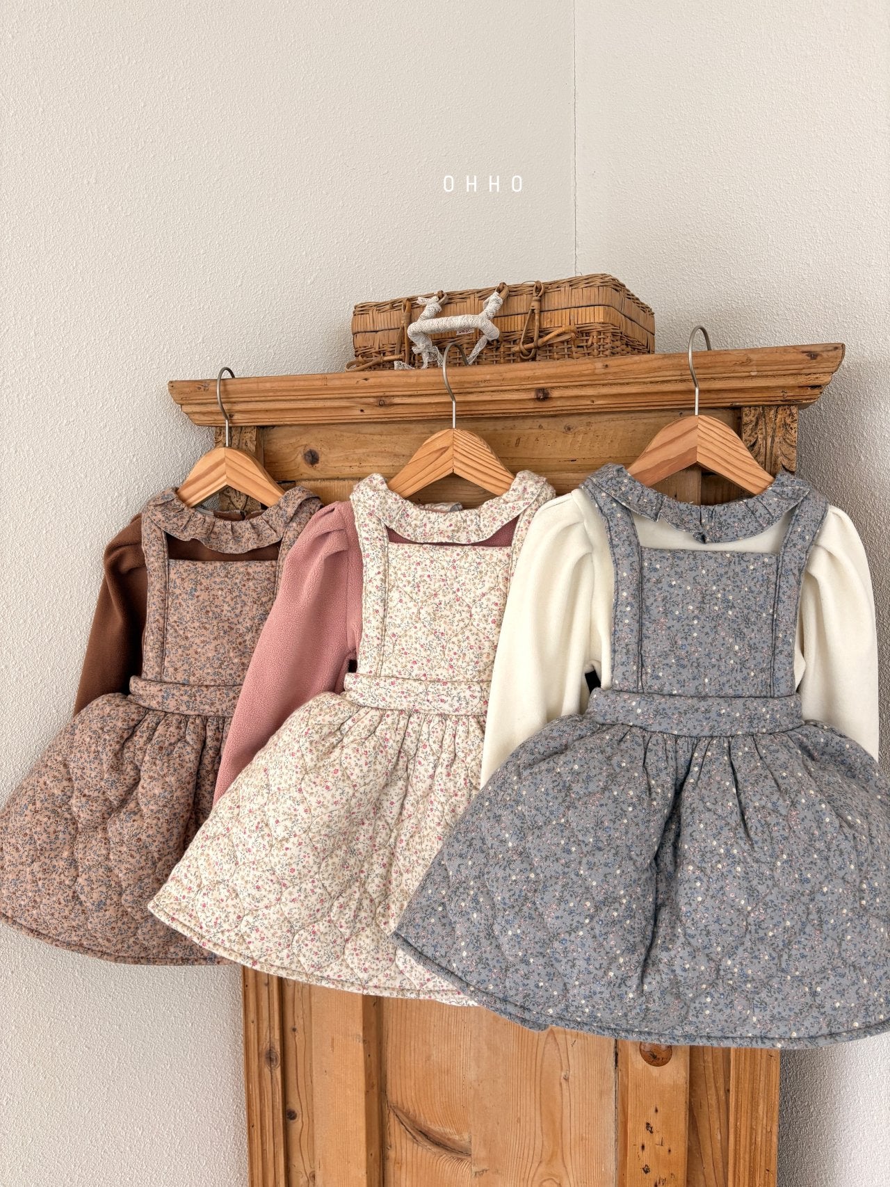 Floral quilted overall skirt