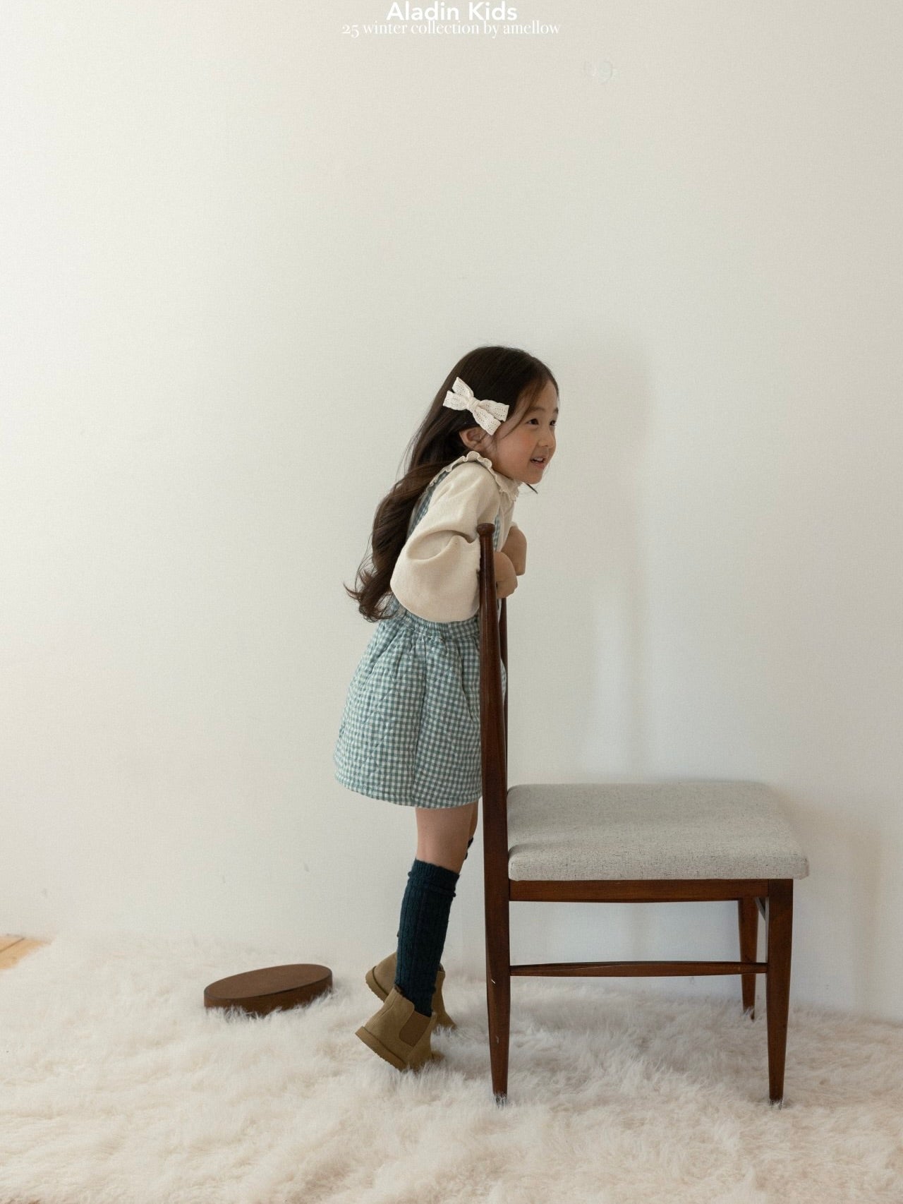 Suspender check padded skirt