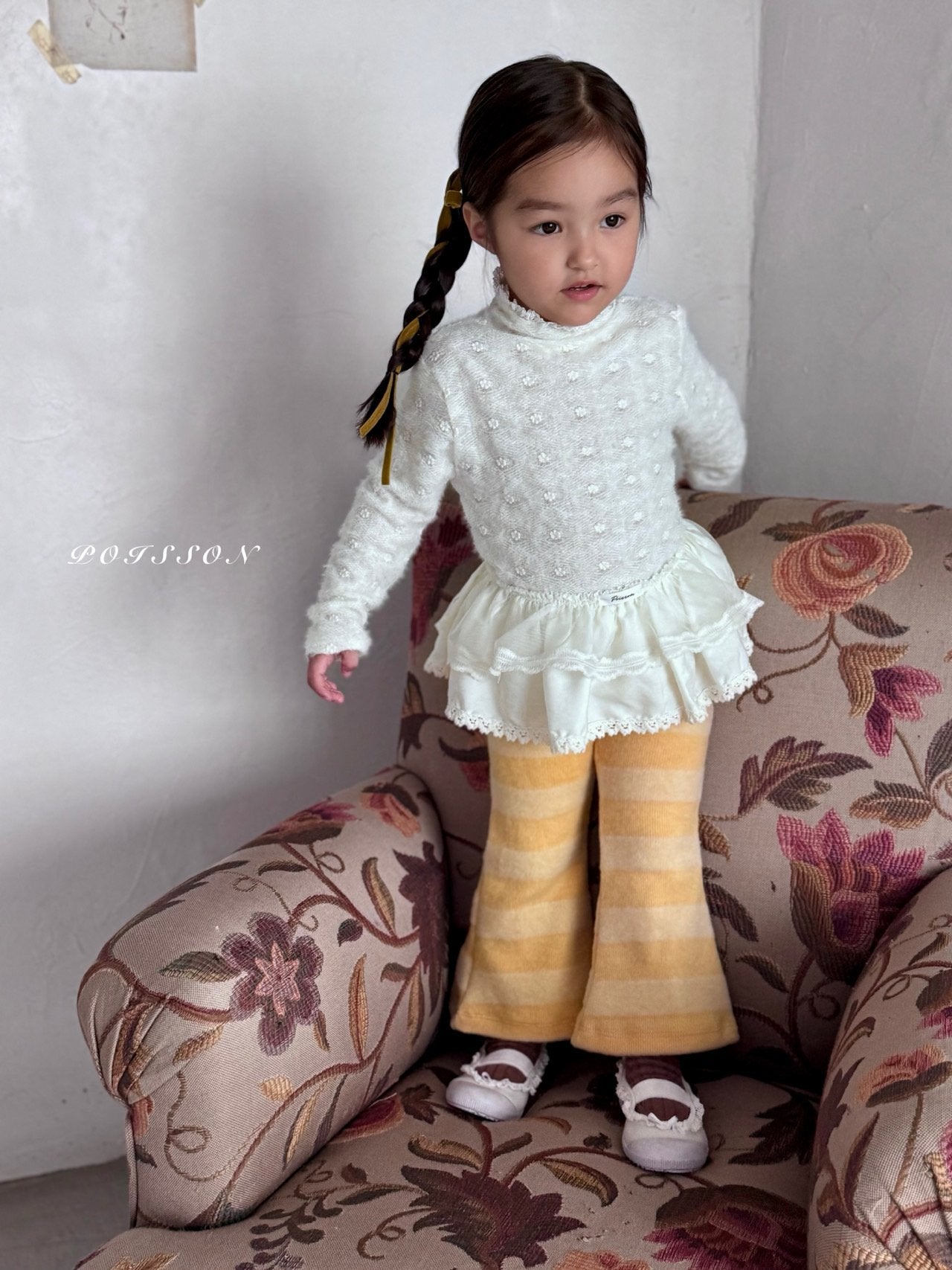 Striped bootcut pants