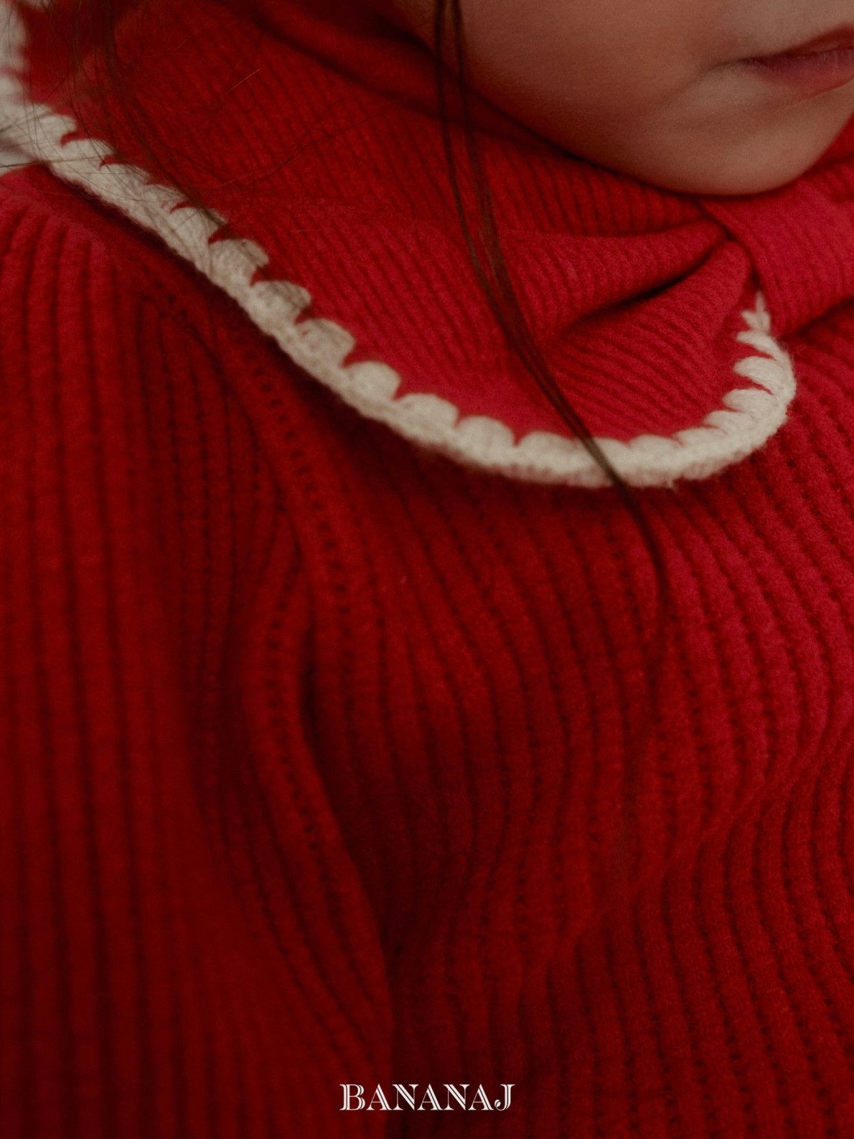 Ribbon waffle collar T