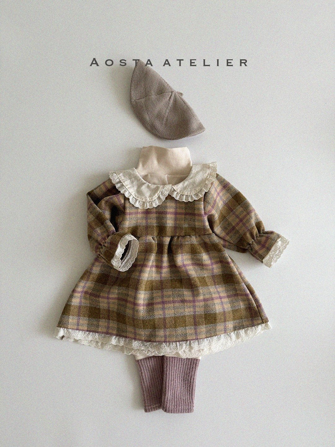 Wool check dress