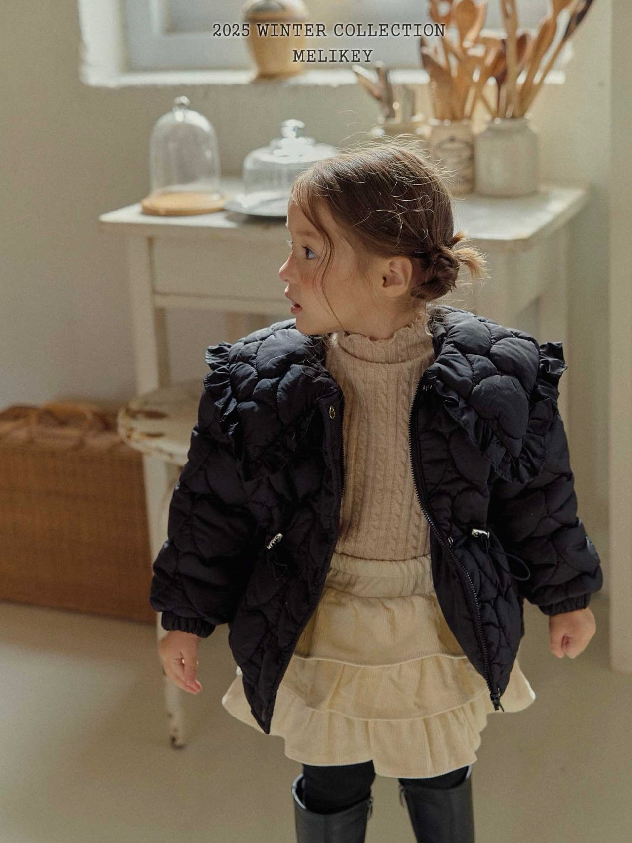 Heart quilted padding jacket