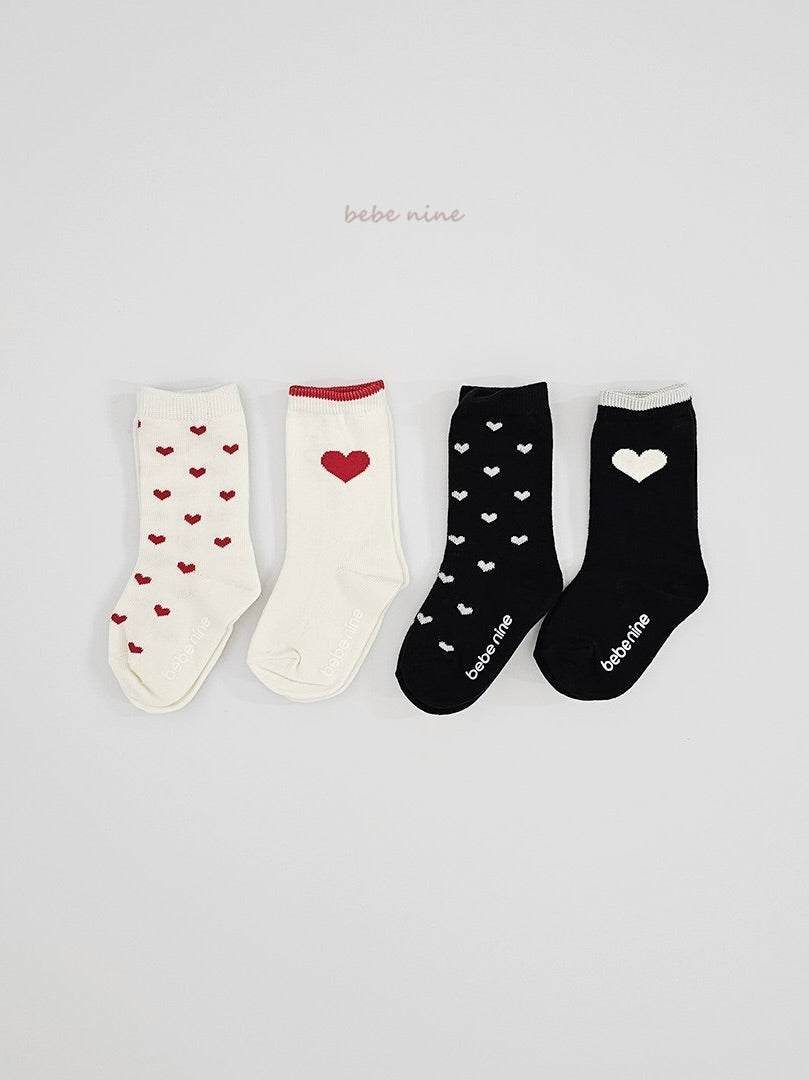 Nine Heart Knee Socks Set