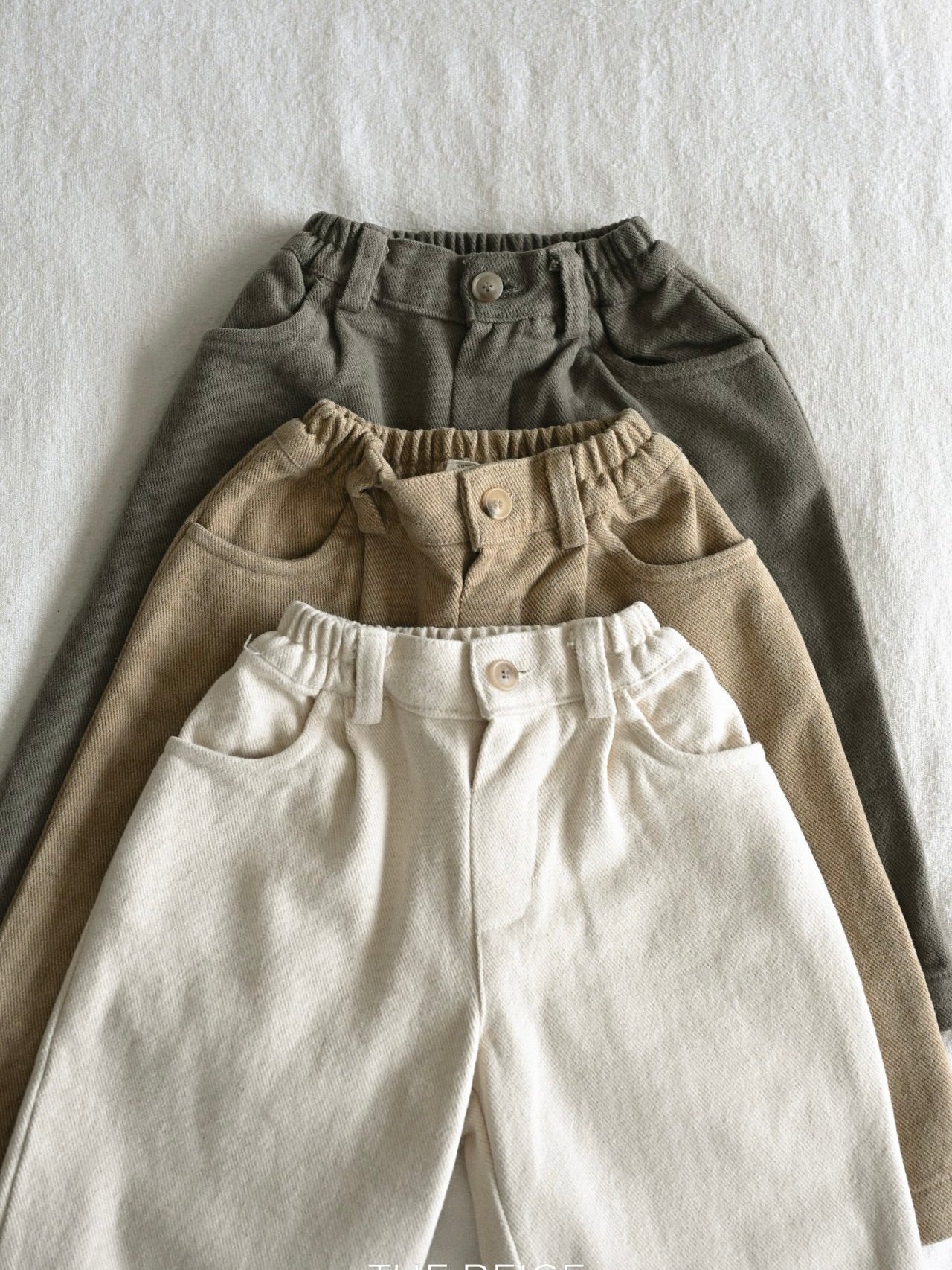 Twill wide pants