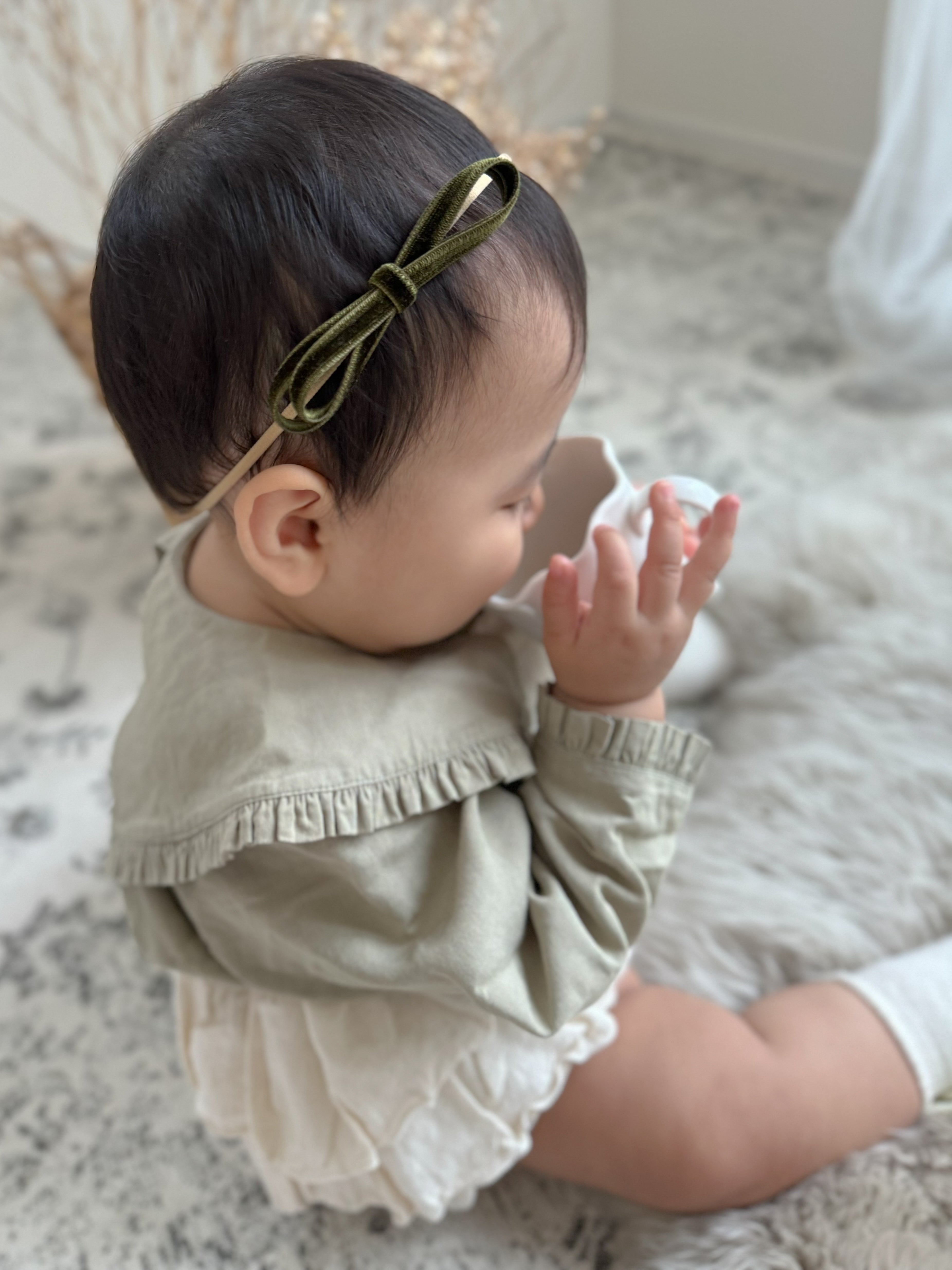 baby velvet ribbon hairband