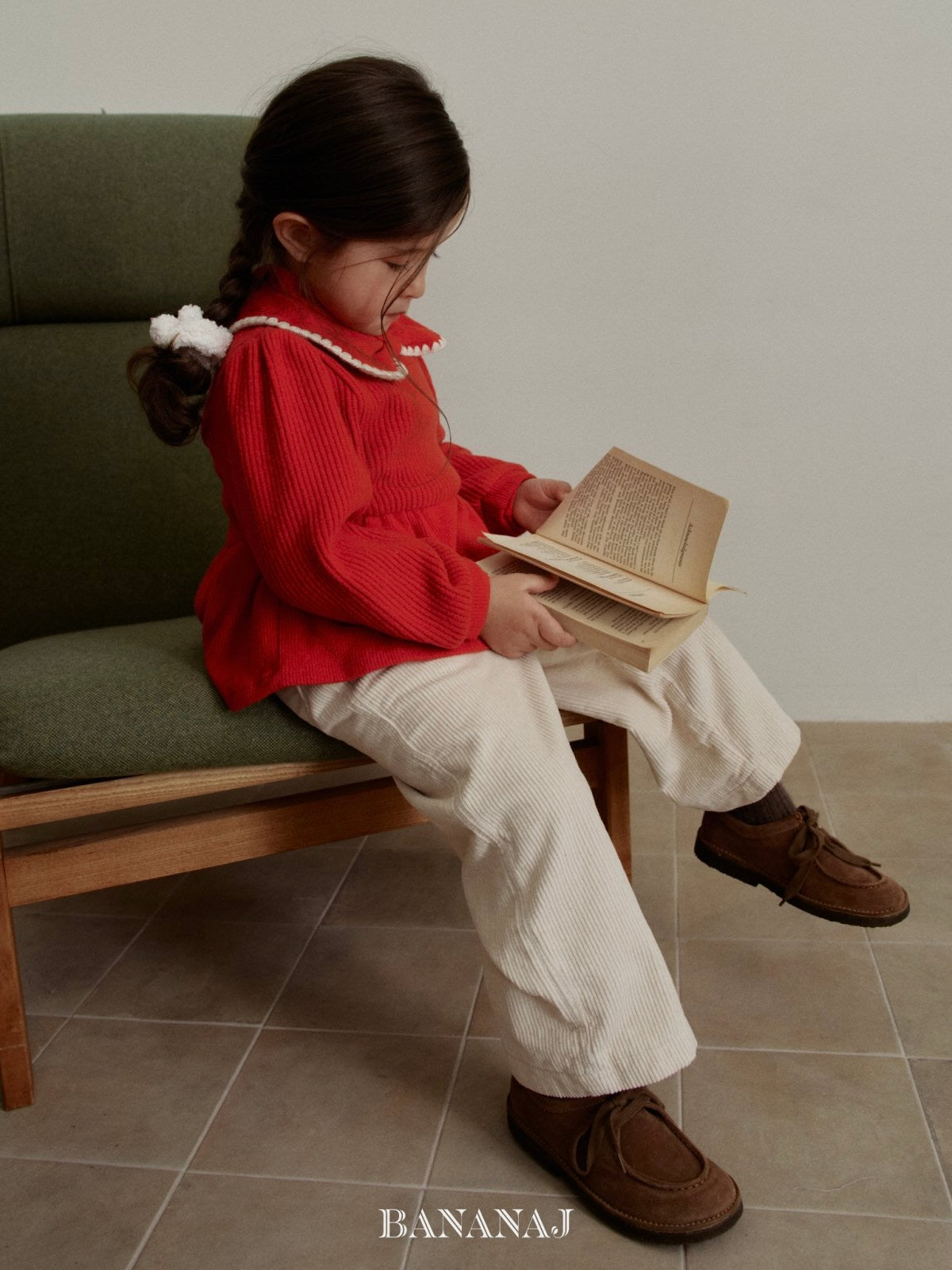 Ribbon waffle collar T