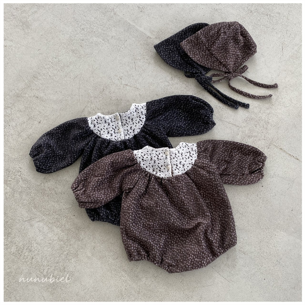 Snow flower romper & bonnet