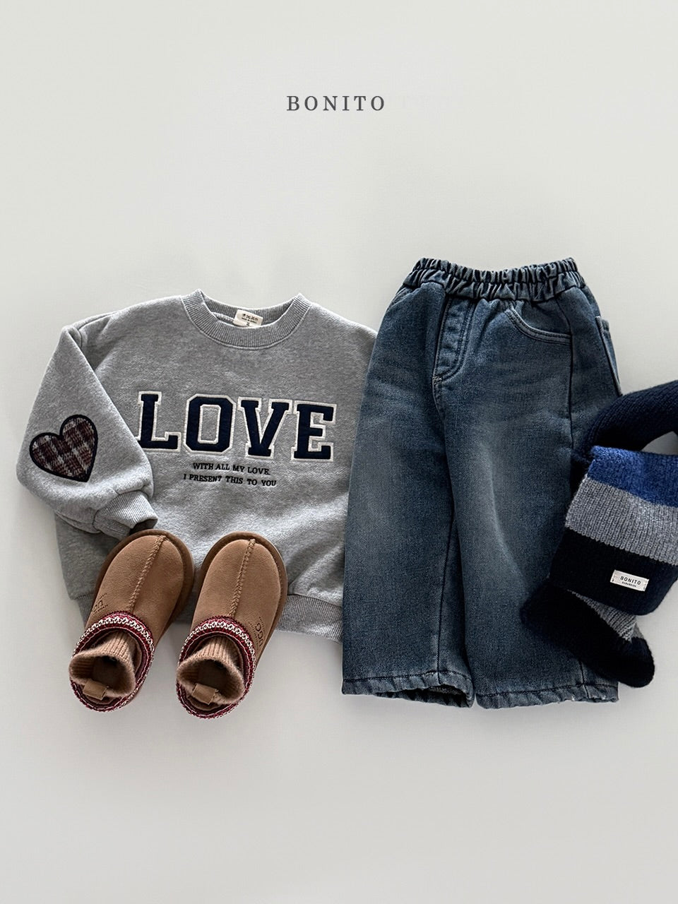 Fleece-lined denim pants