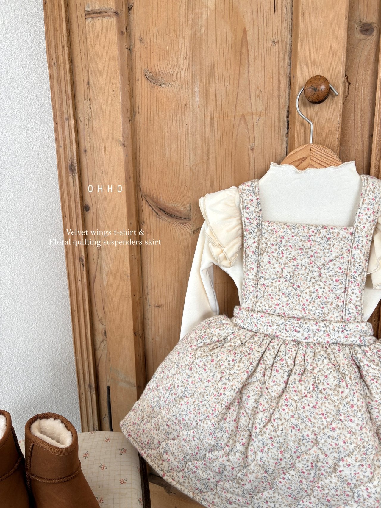 Floral quilted overall skirt