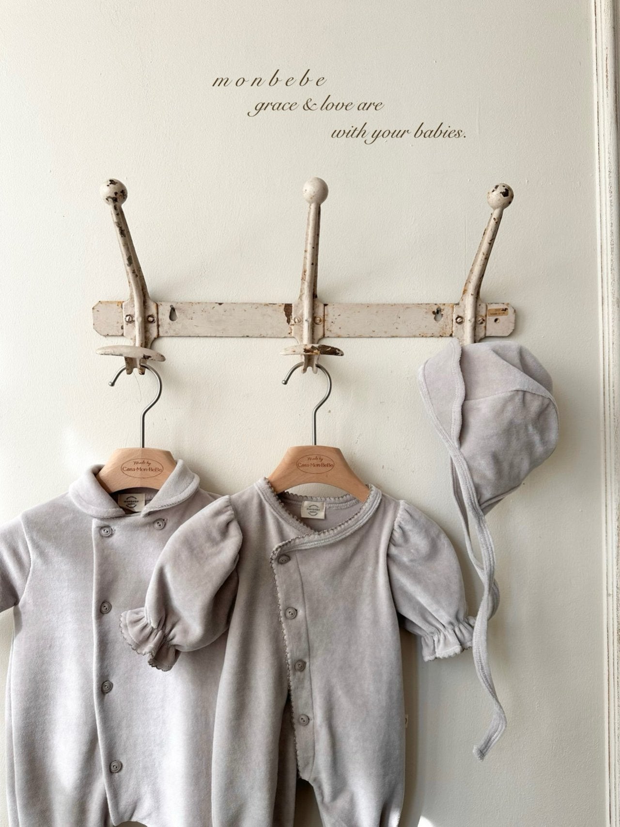 Cotton velour bonnet