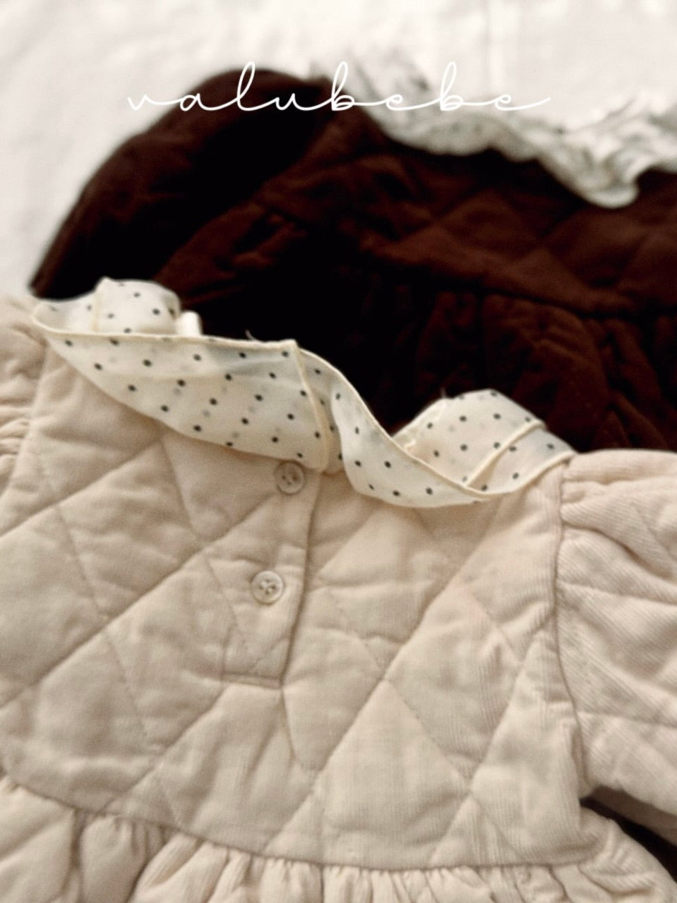 Dot collar quilted one piece (baby)
