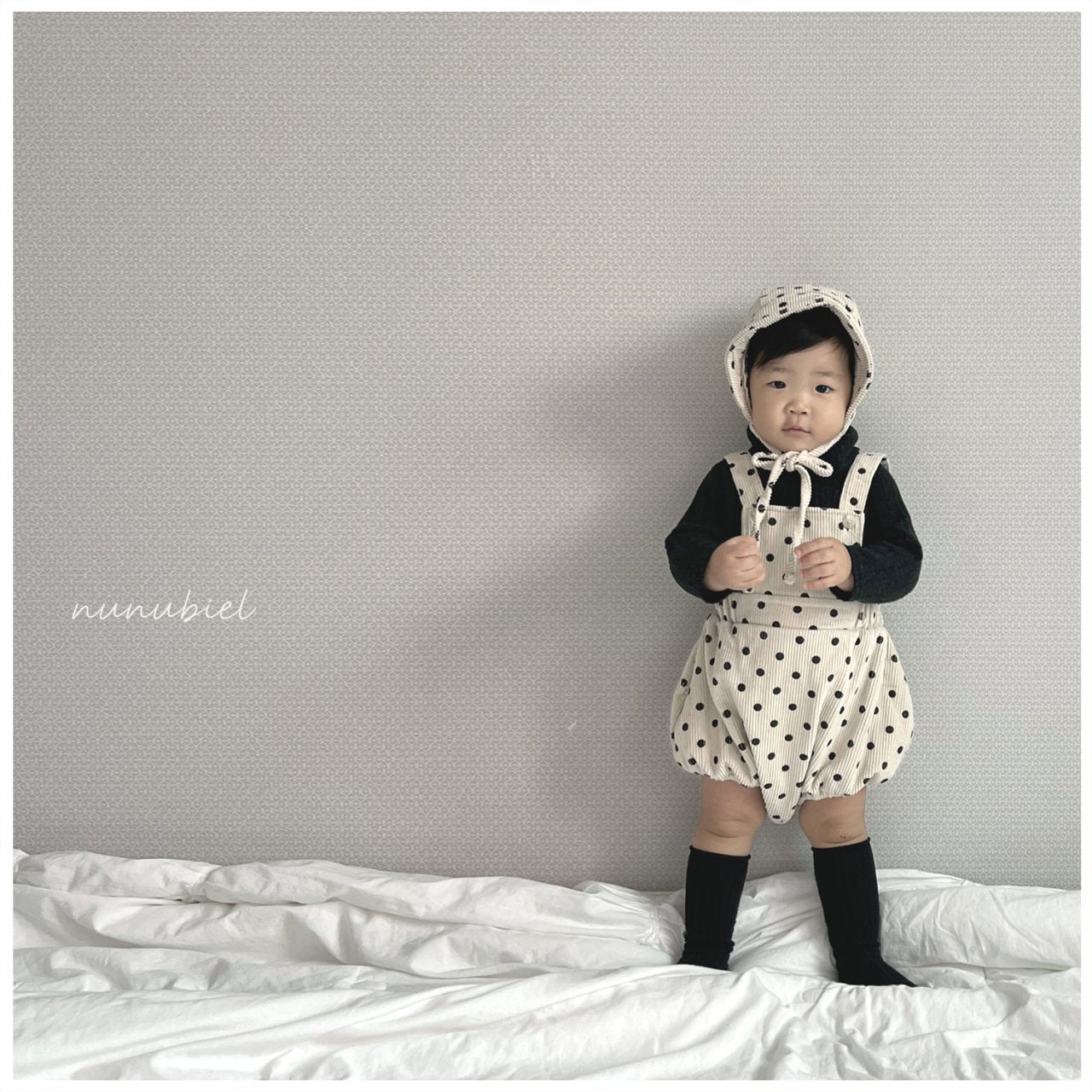 Dot romper & bonnet