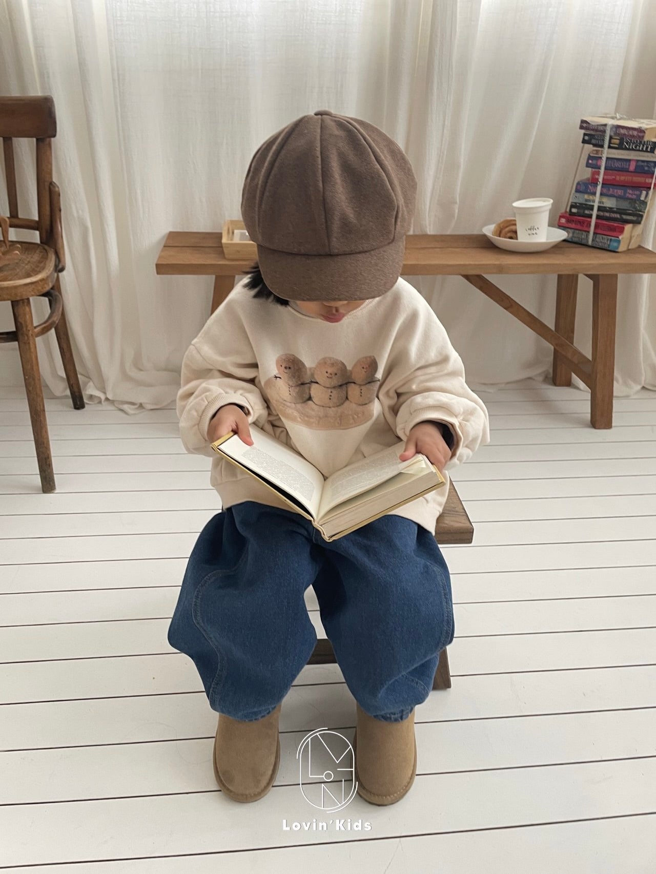 Boy's fit fleece denim pants