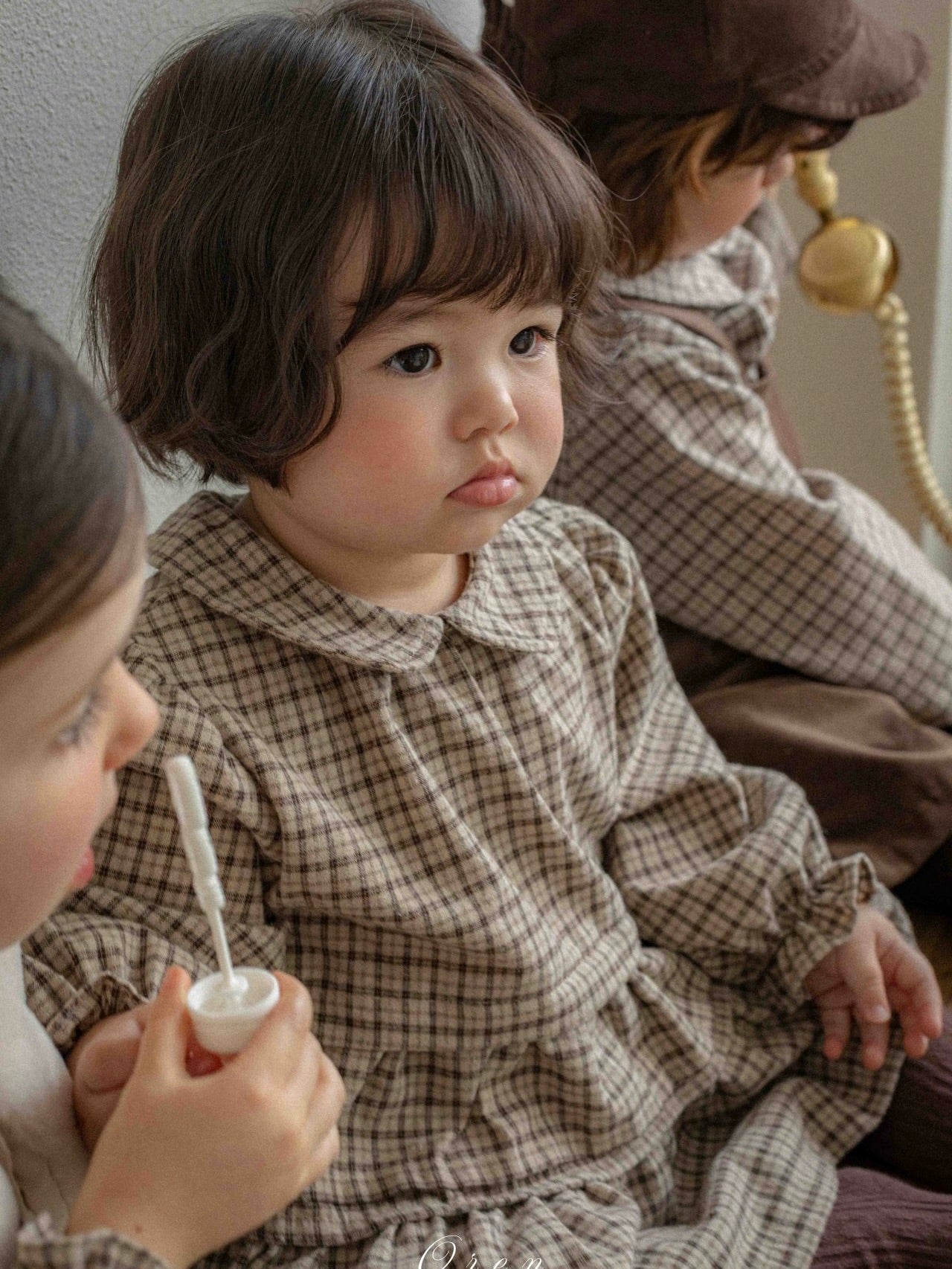 Brioche check rompers (girls)