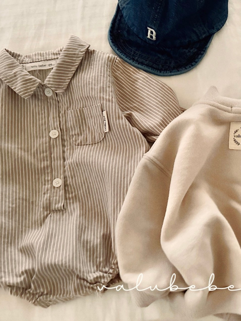 Striped shirt rompers