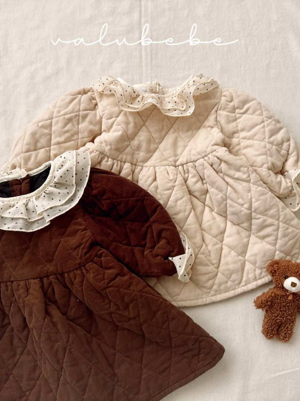 Dot collar quilted one piece (baby)