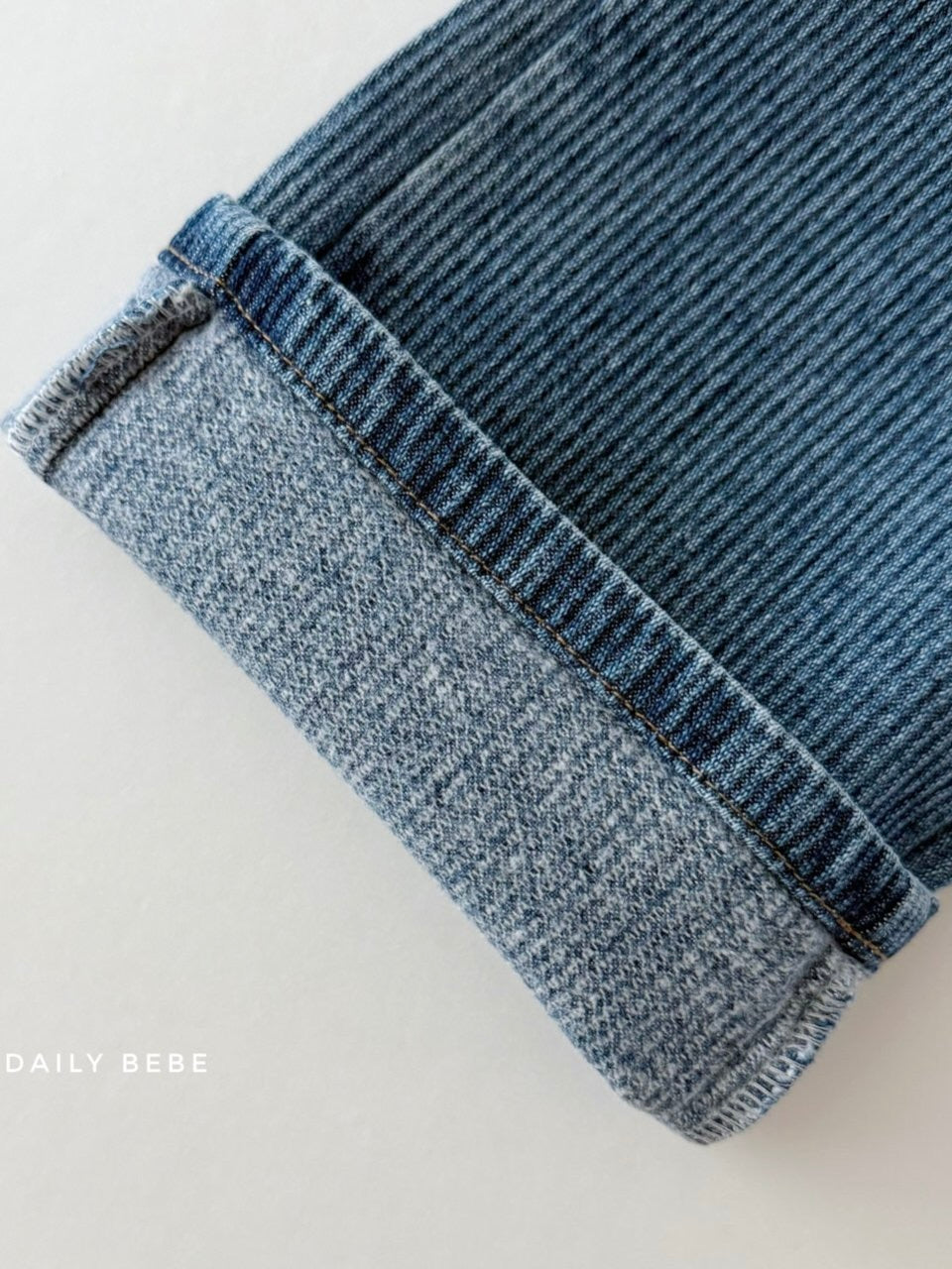 Fleece denim pants