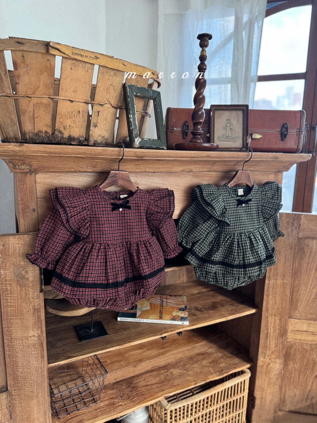 Winter check rompers