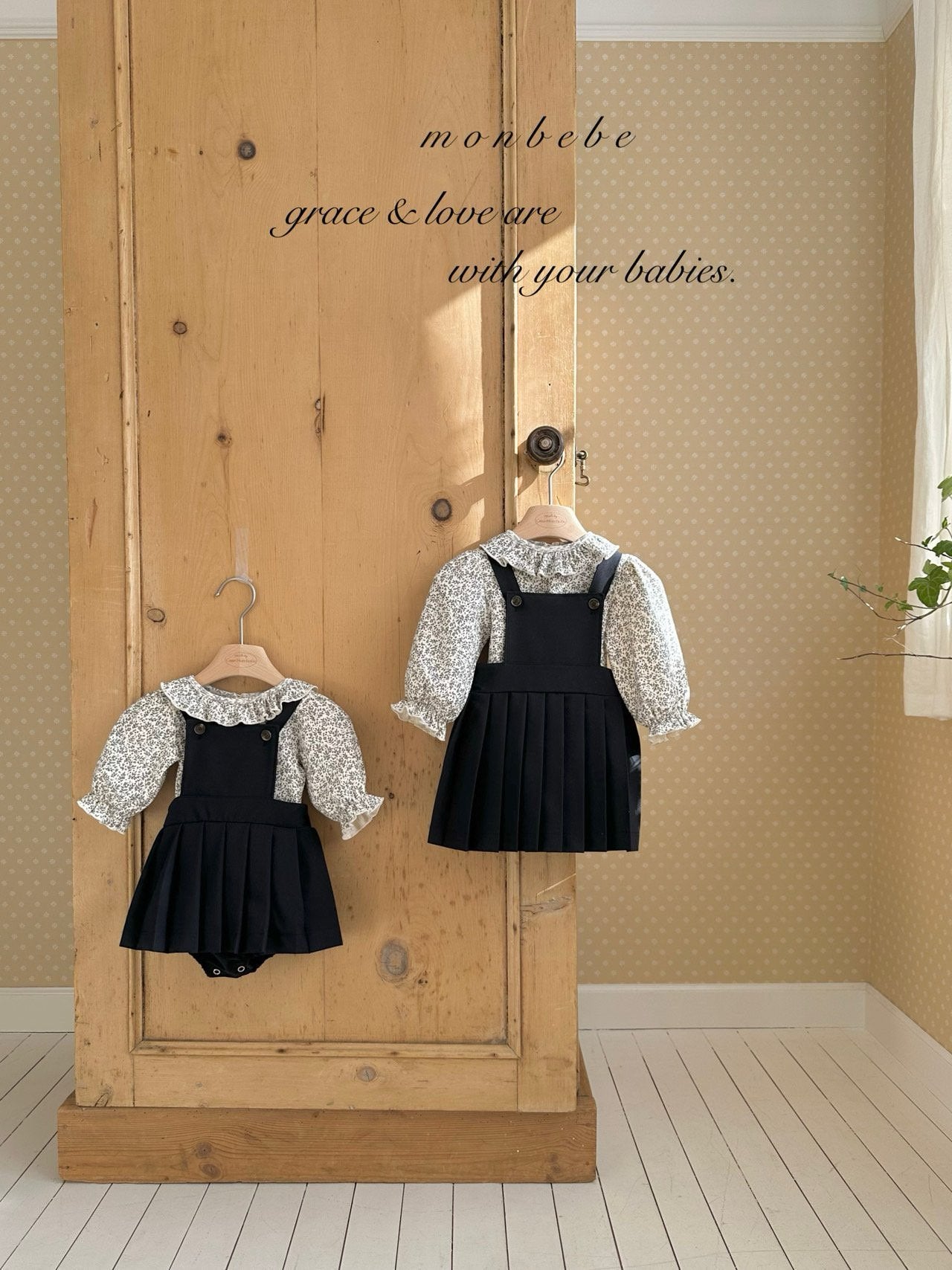 Emma pleated suspender skirt and rompers